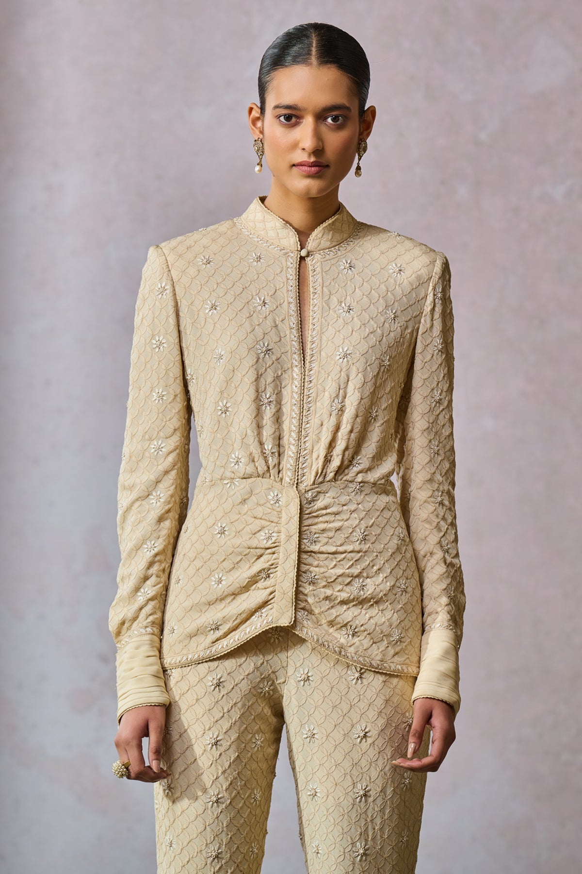 Ecru Jacket With Trouser