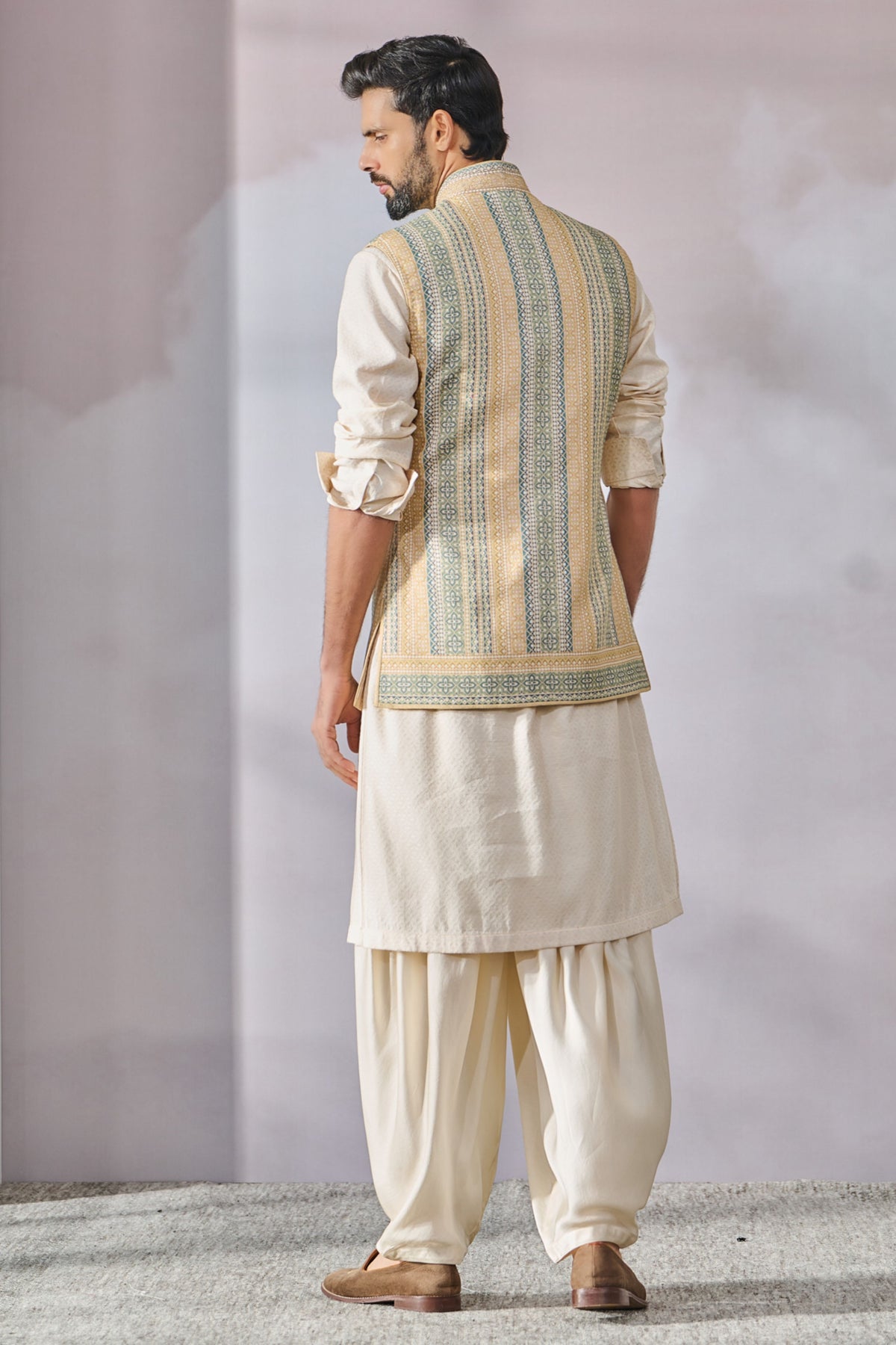 Printed Waistcoat With Embroidery