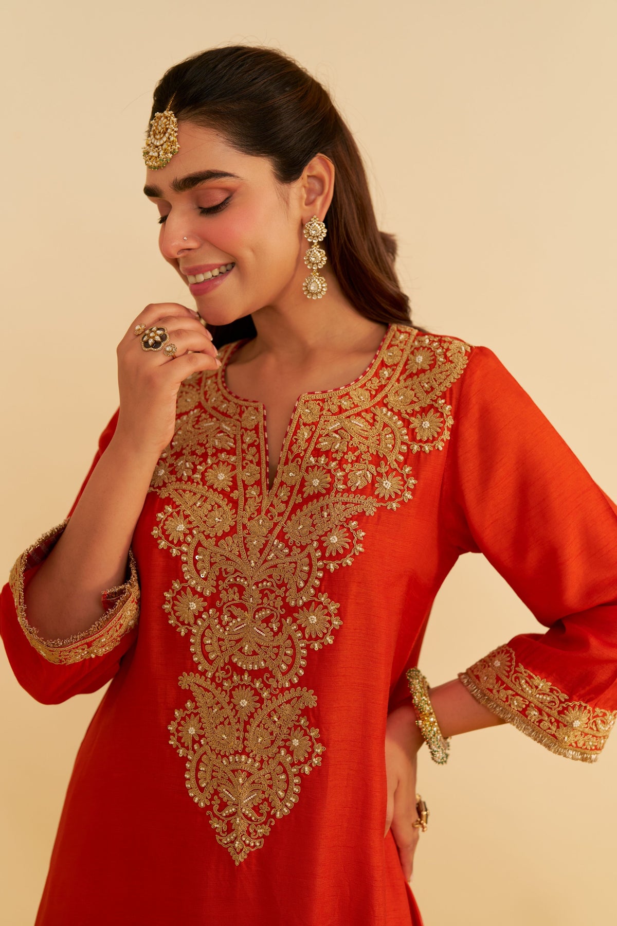 Hiba Orange Salwar Set