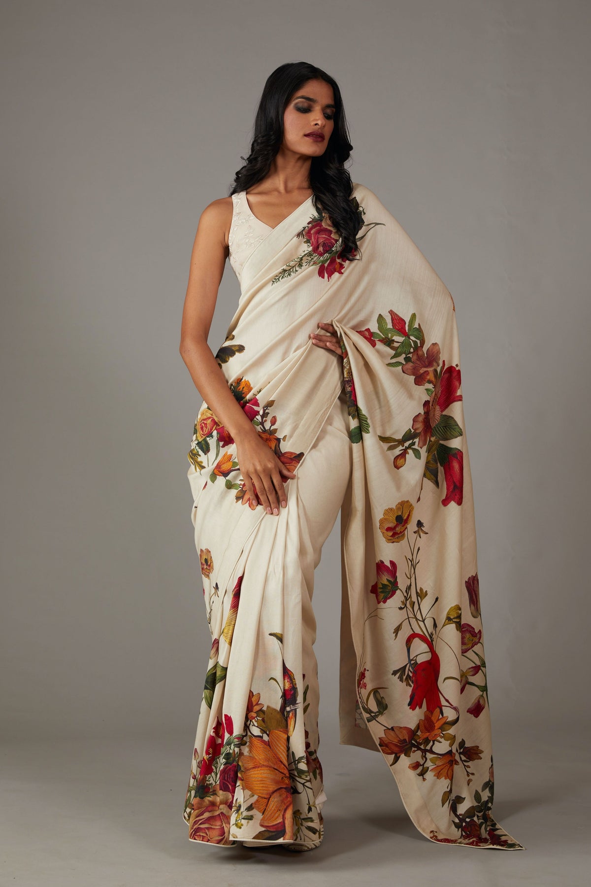 Chanderi Silk Floral Saree