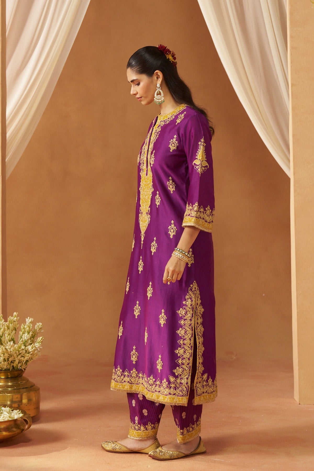 Mubina Deep Purple Kurta Set