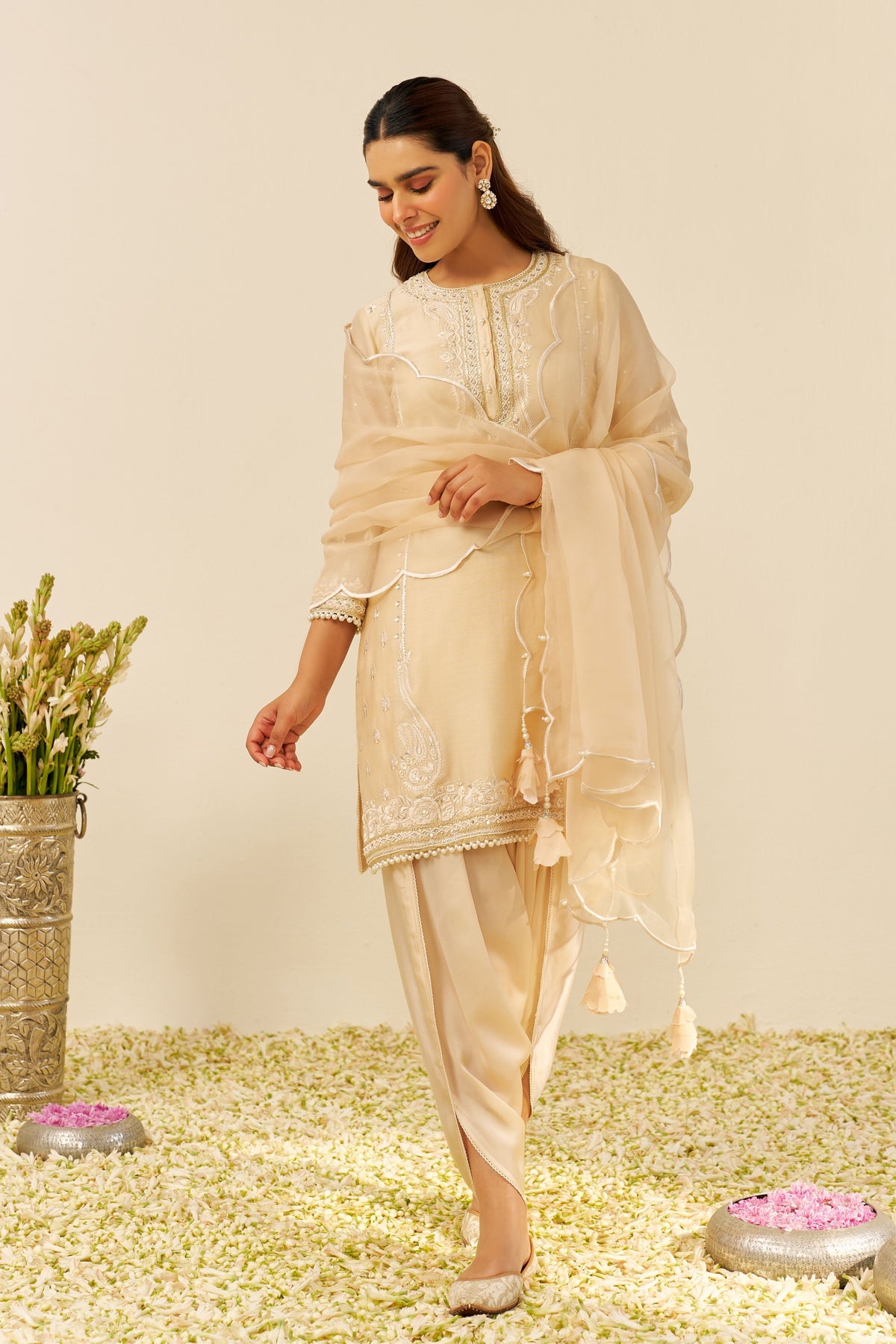 Zahra Kurta Set in Beige