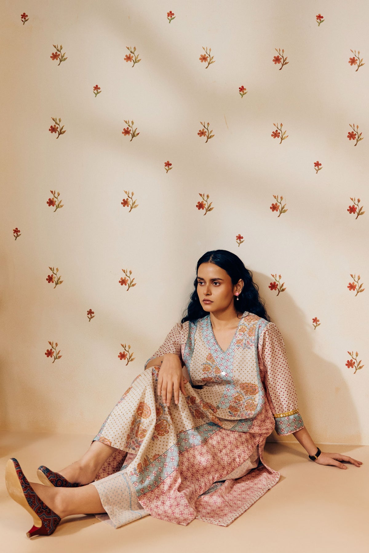 Off-white Printed Kurta Set