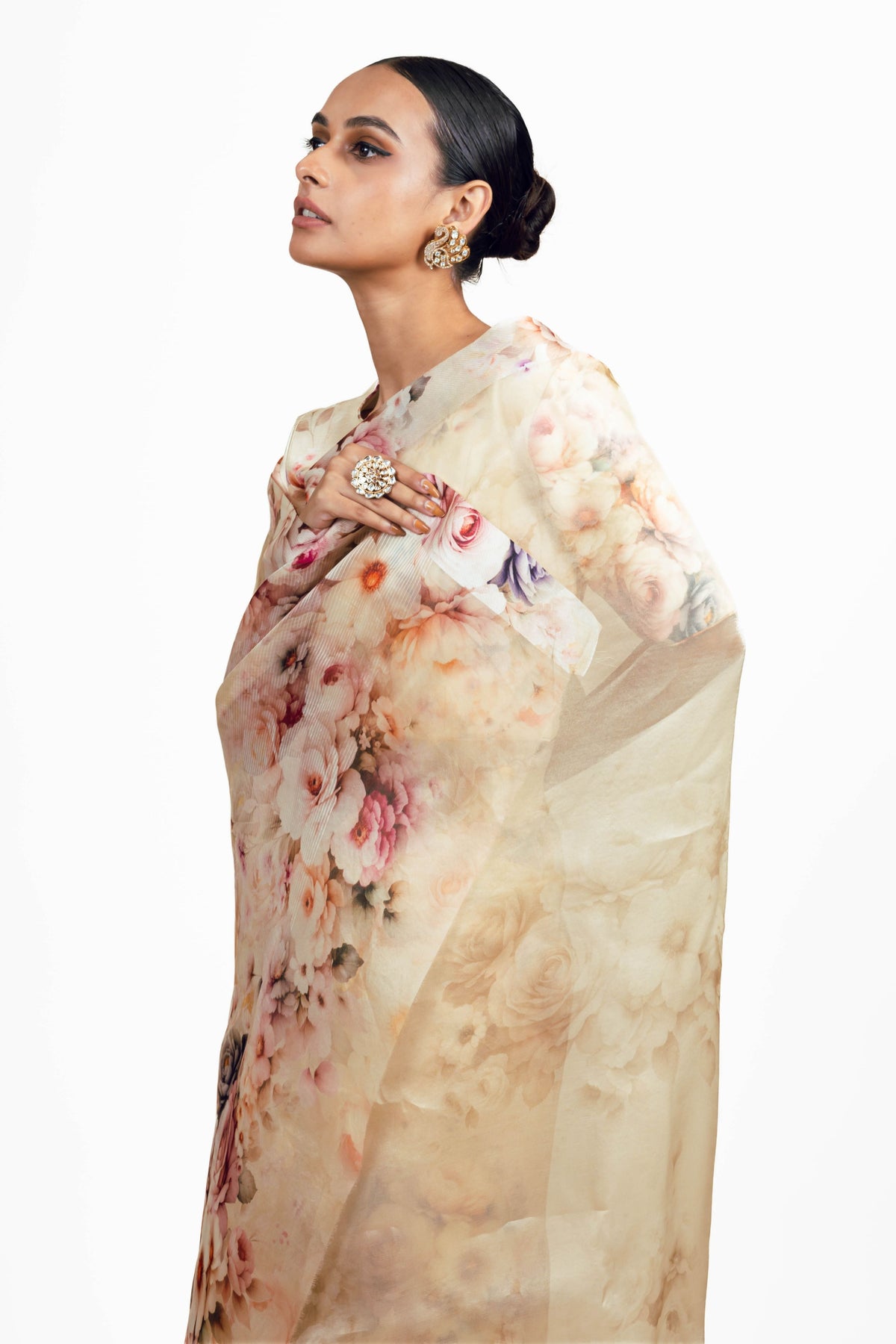 Lina Ivory Organza Saree