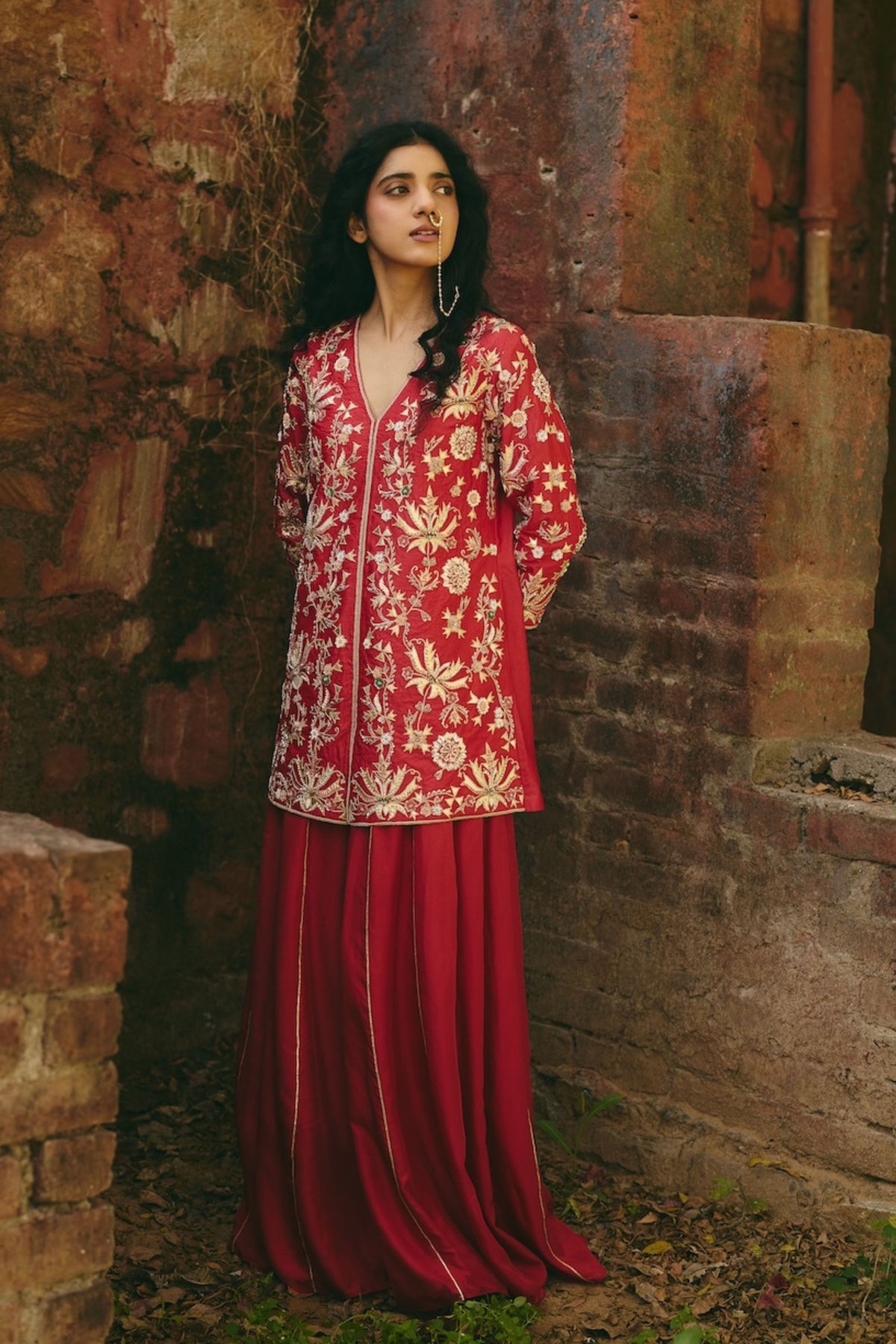 Laalsaravaya Jacket and Sharara