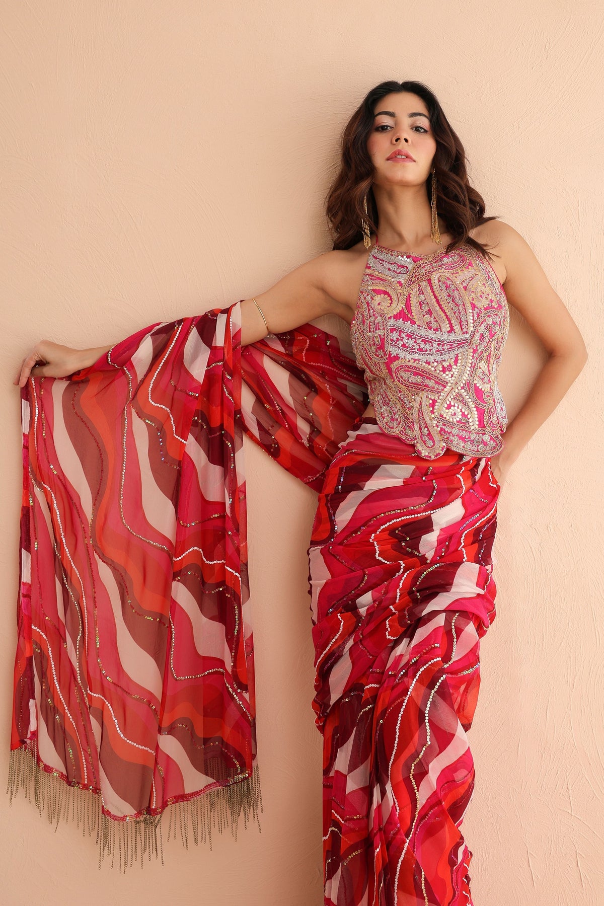 Cosmopolitan Saree With Backless Blouse