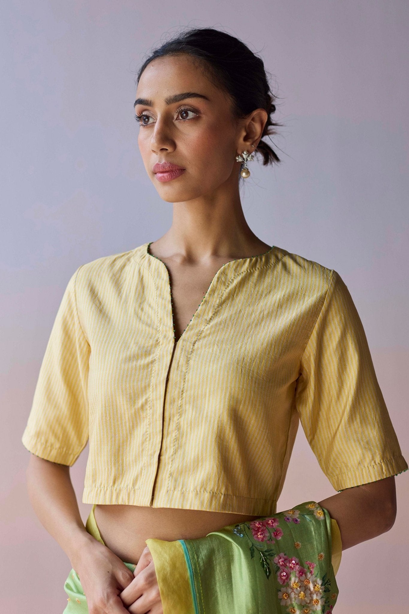 Soft Radiance Yellow Blouse - Surmaye - Elahe