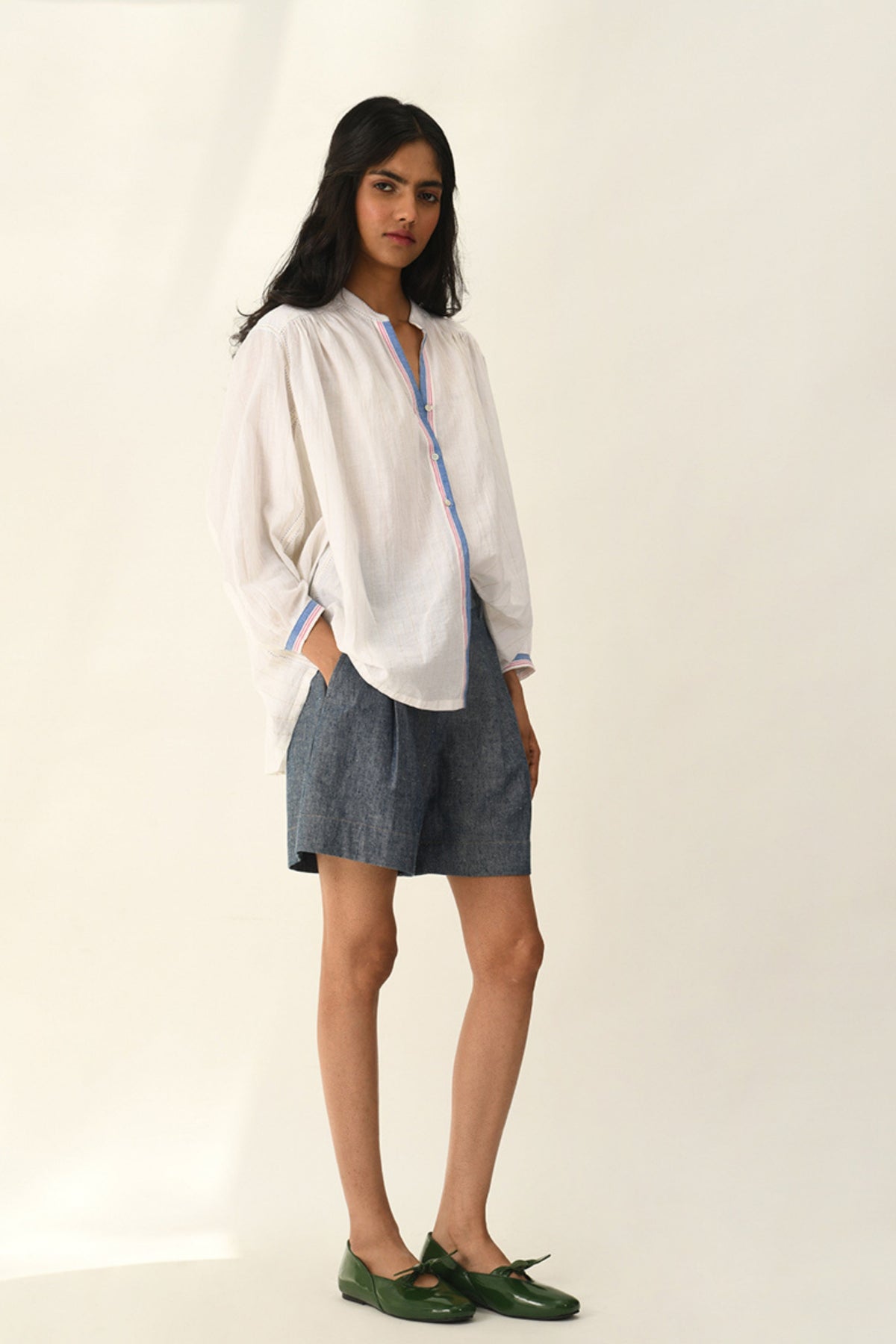 Sabinii Collared Smocking Shirt