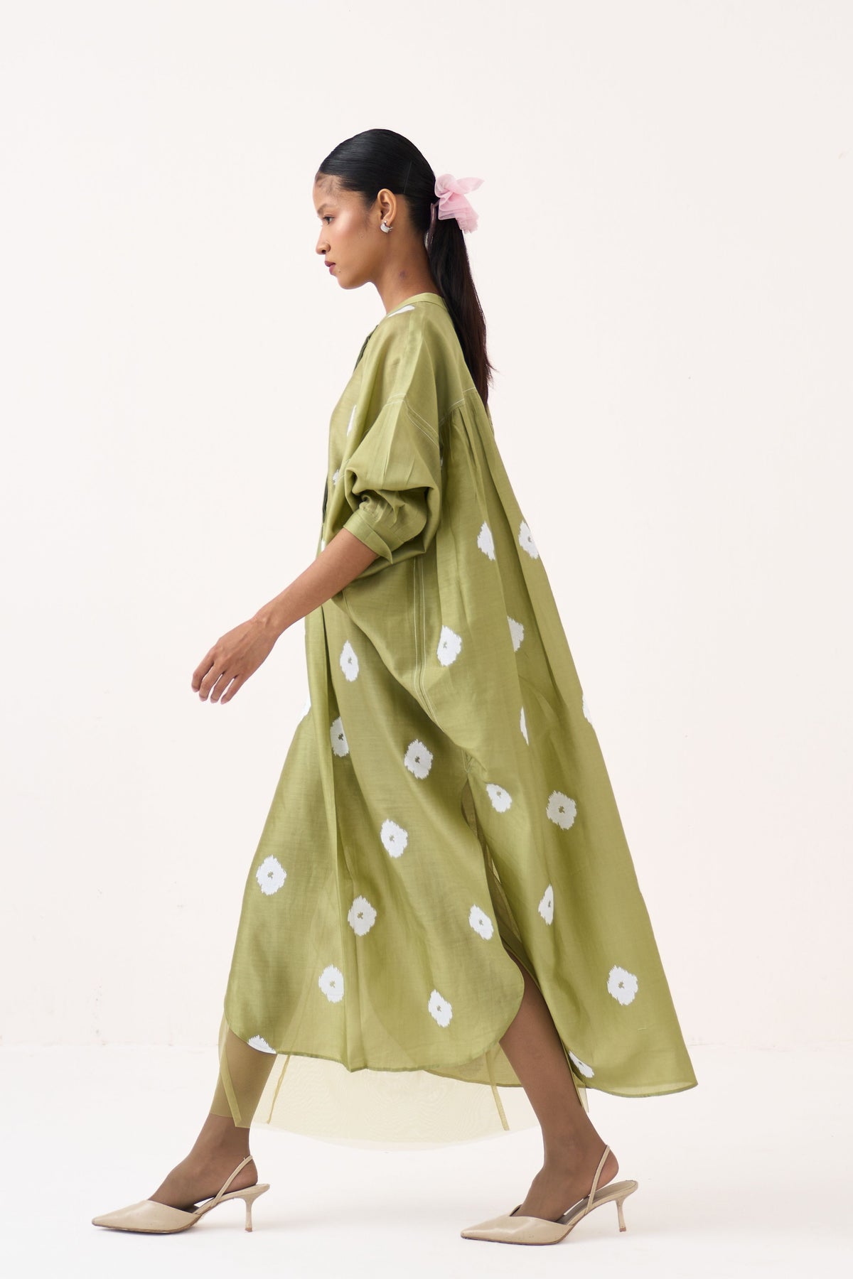 Block Print Bat Sleeve Dress