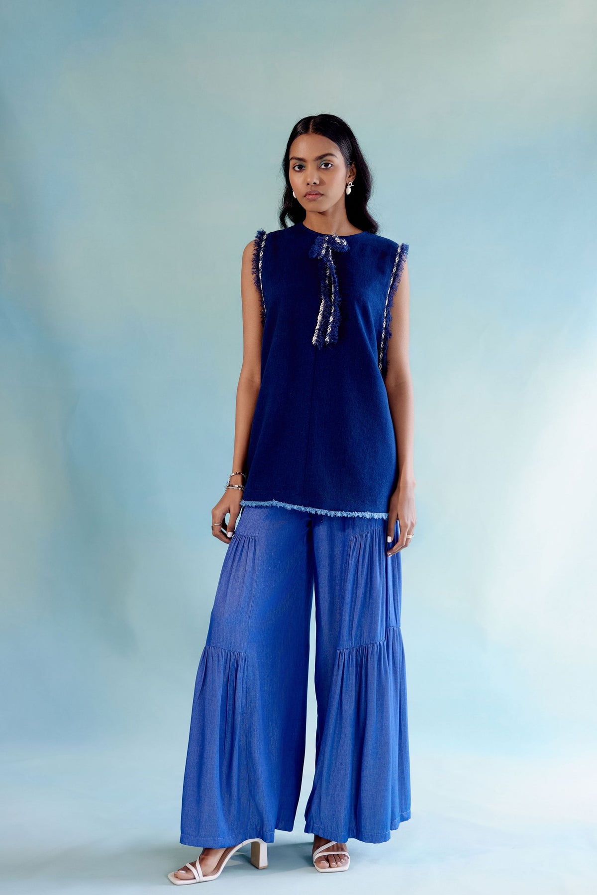Flared Blue Pants