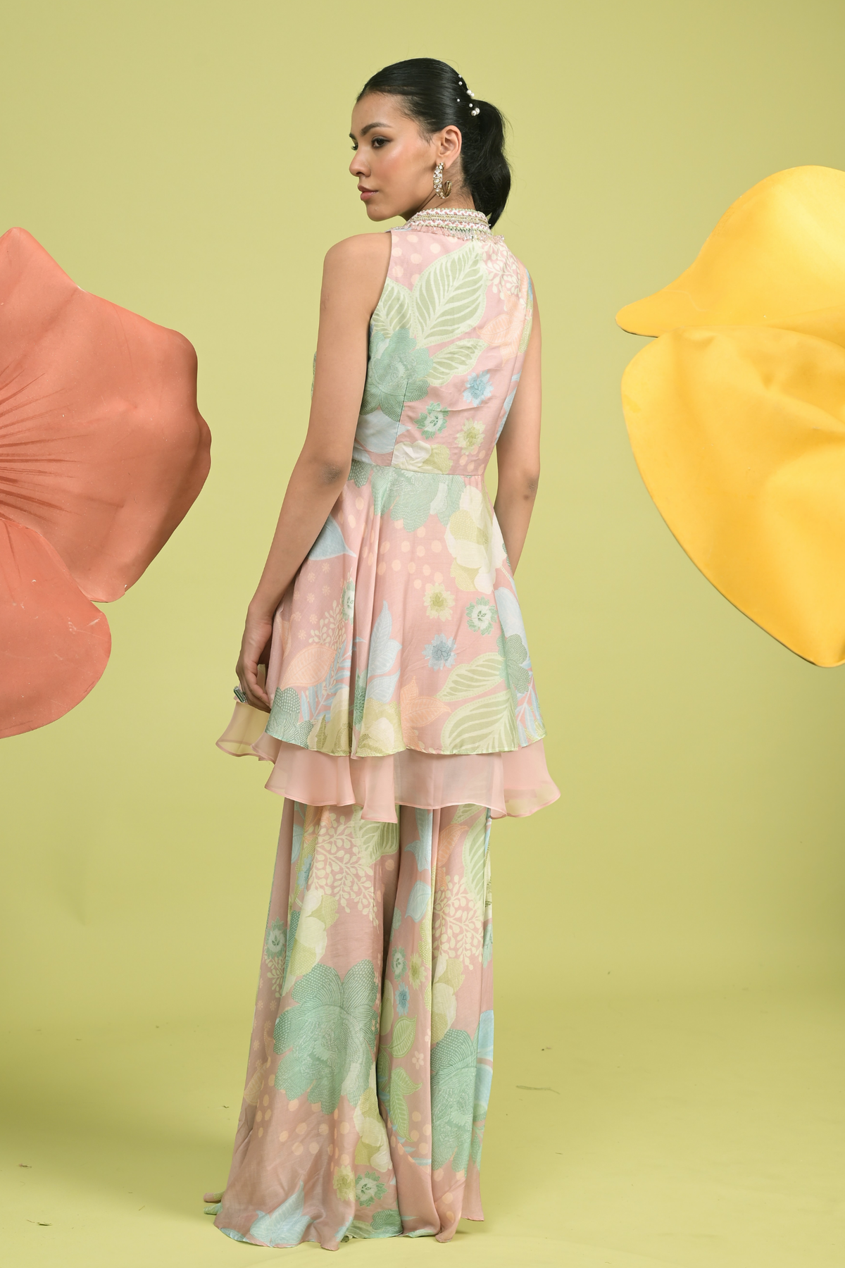 Misty Rose Sharara Set