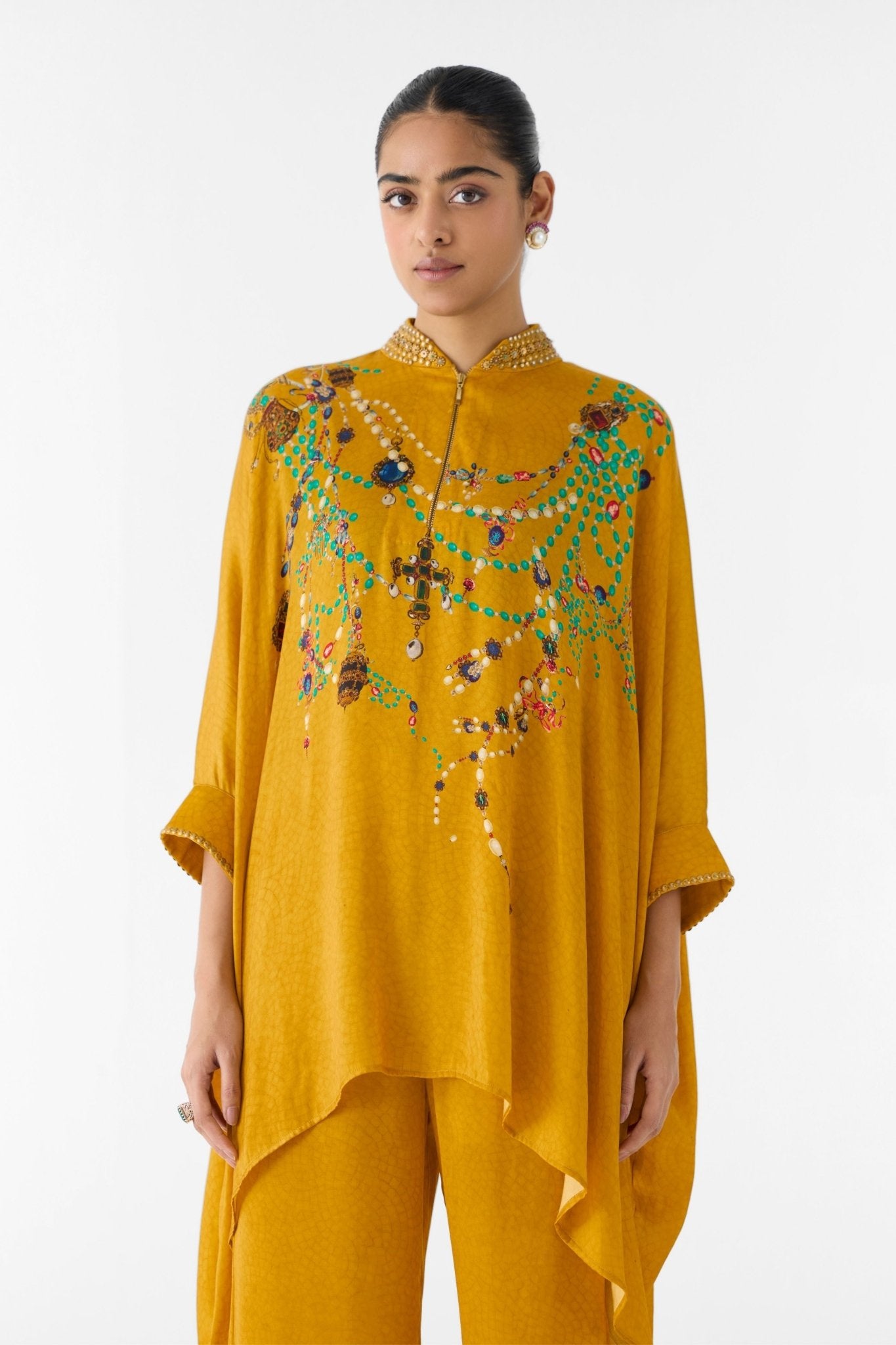 Mustard Maharani Kaftan Set - Studio Rigu - Elahe