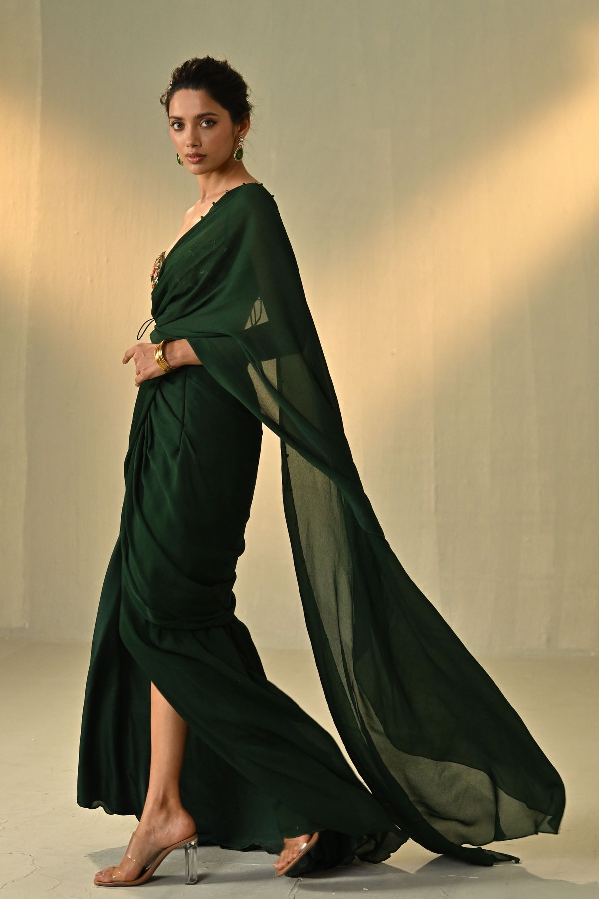 Rang Draped Saree Set