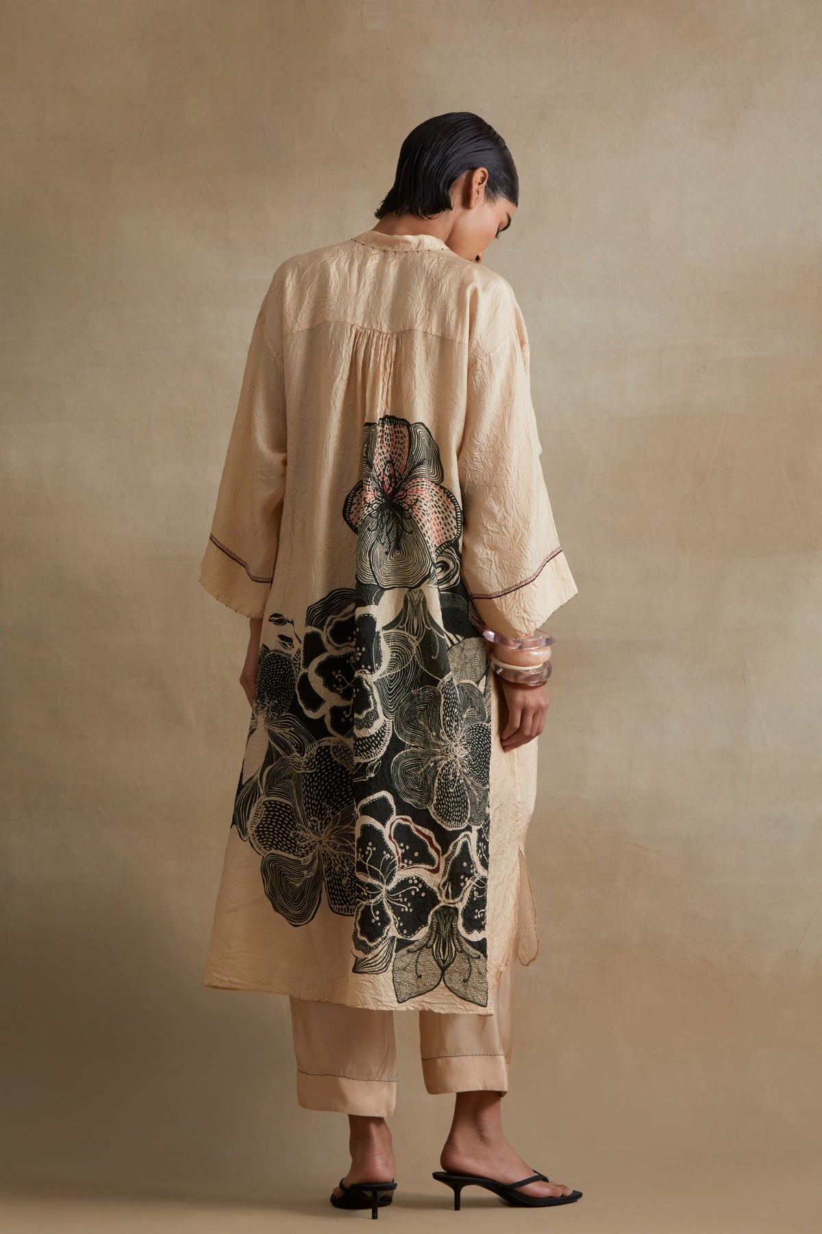Clay Embroidered Floral Kurta Set