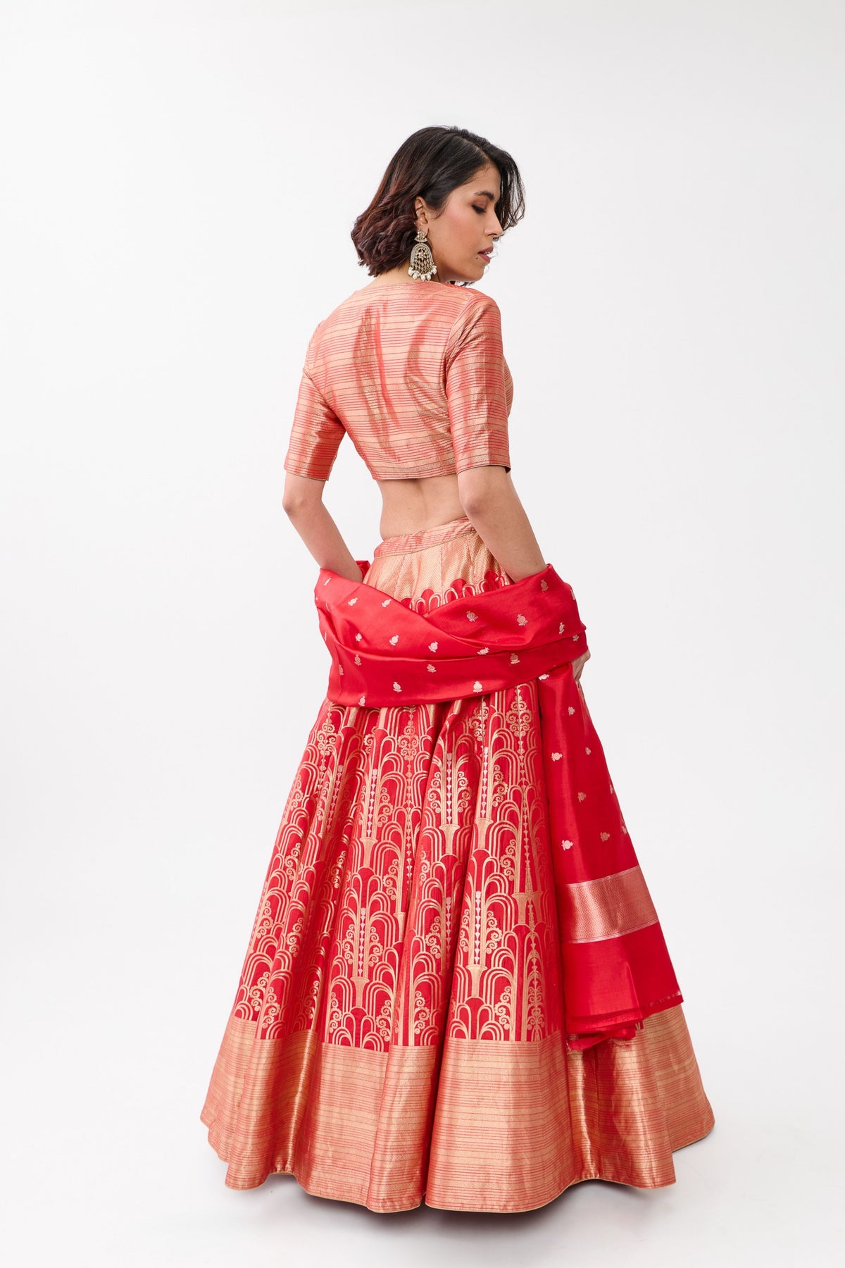 Red Aatishi Lehenga Set