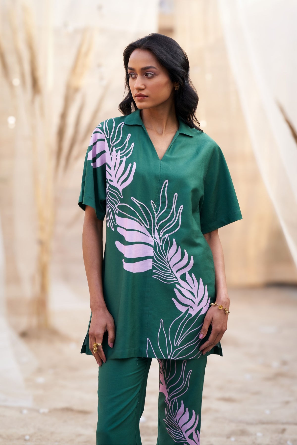 Reveria Green Tunic Set