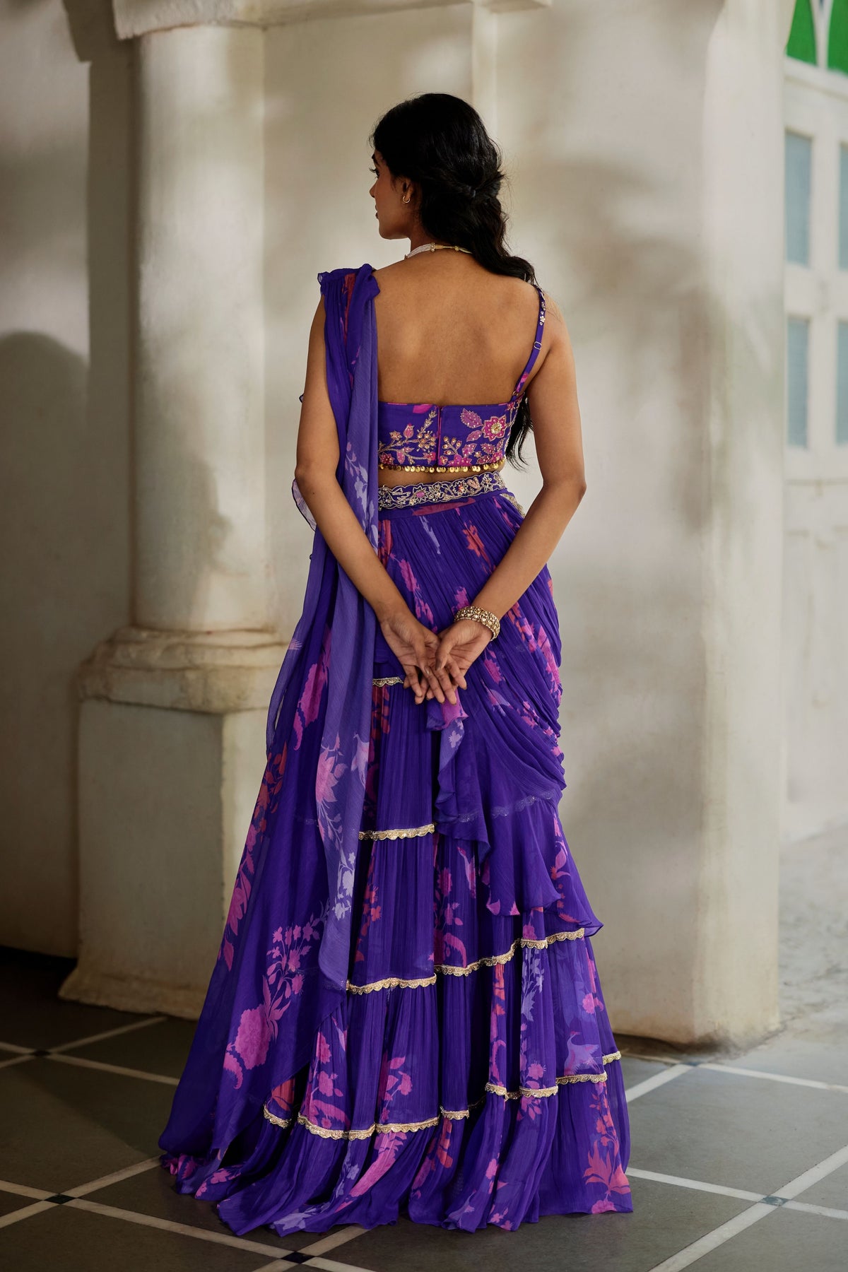 Opal Saree Set - Grape
