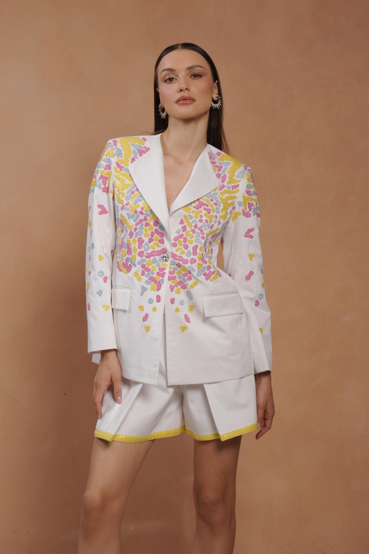 Multi Color Applique Blazer Set