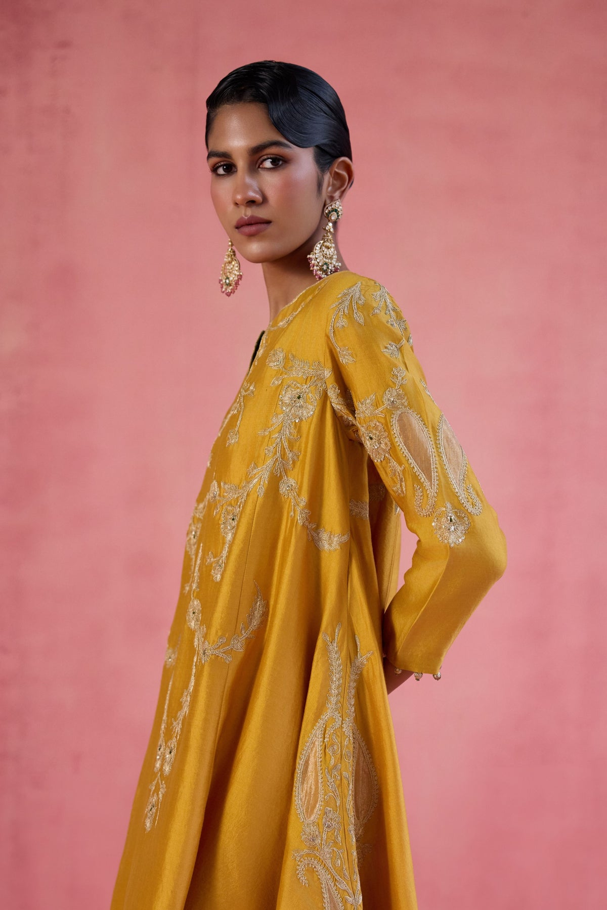 Nargis Mustard Dhoti Set