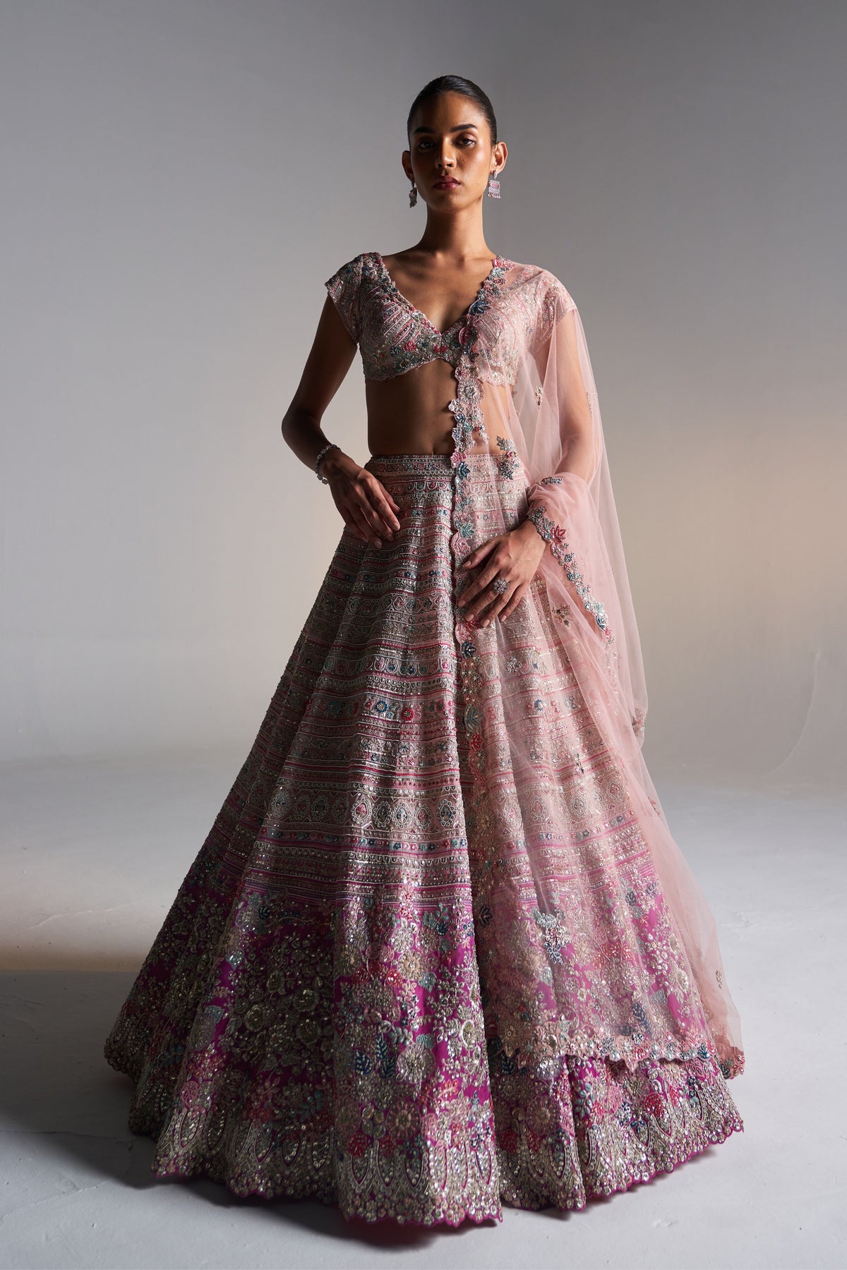 Soft Berry Ombre Lehenga Set
