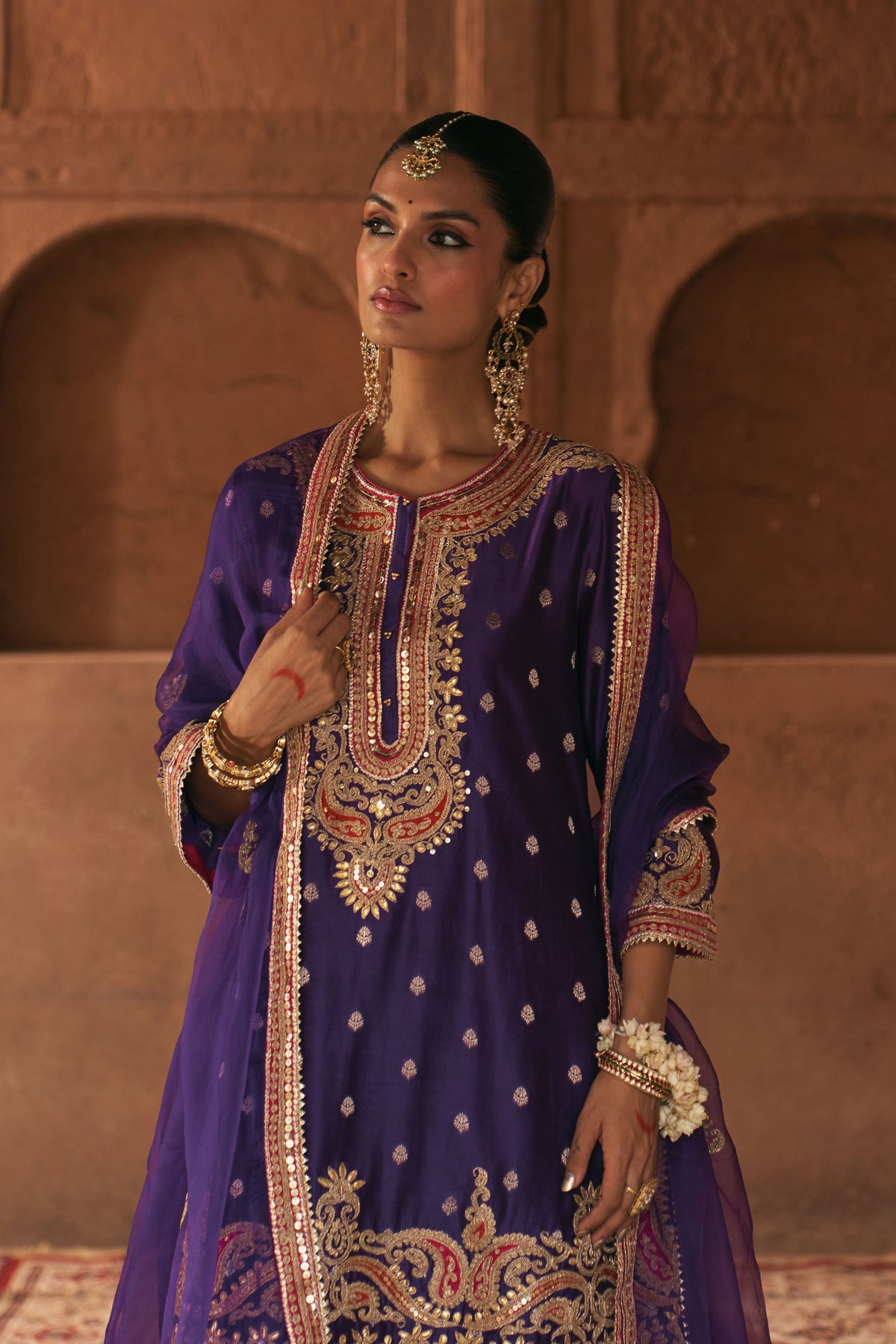 Farhana Purple Kurta Set