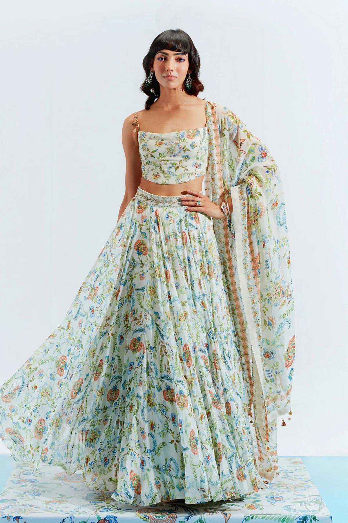Amira Ivory Embroidered Lehenga Set