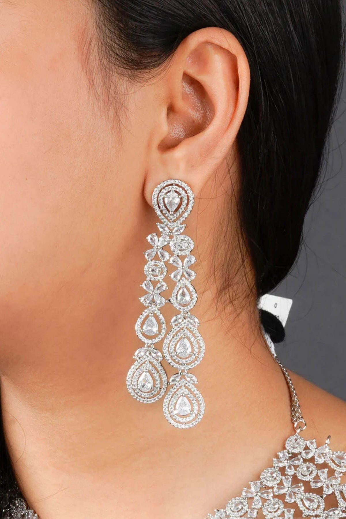 White Diamond Bridal Necklace Set
