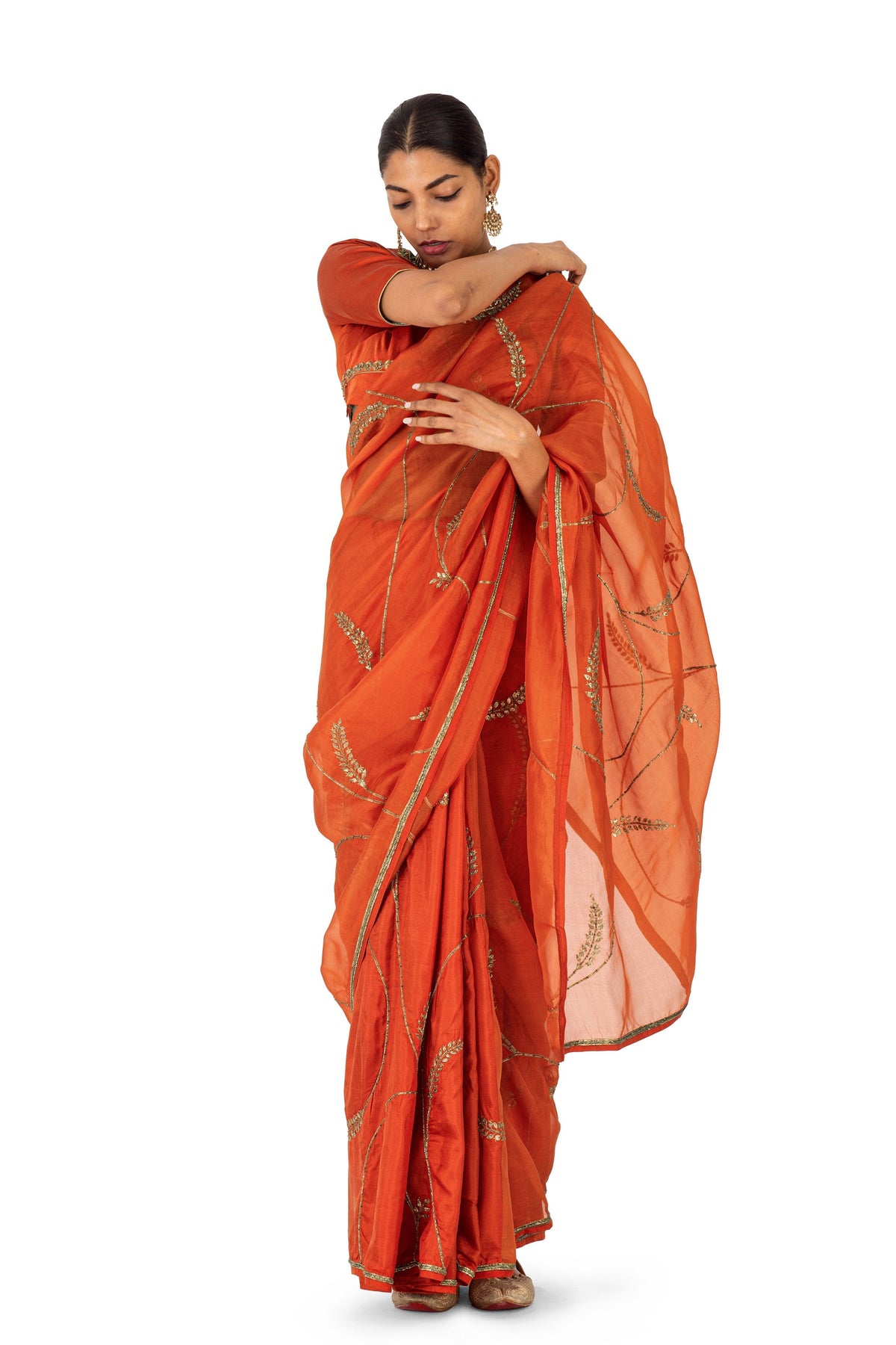 Reis Burnt Orange Saree