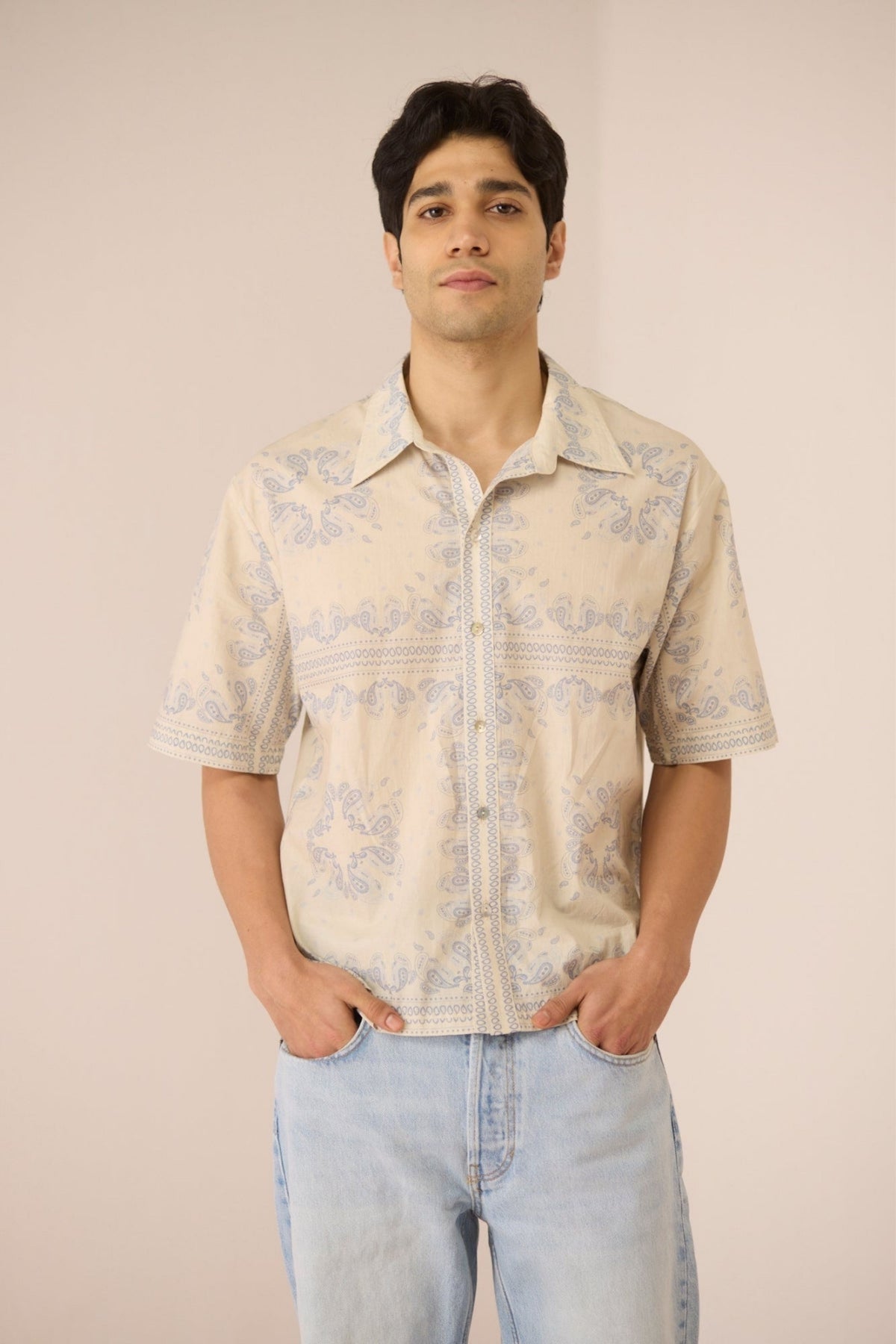 Ezra Paisley Blue Shirt