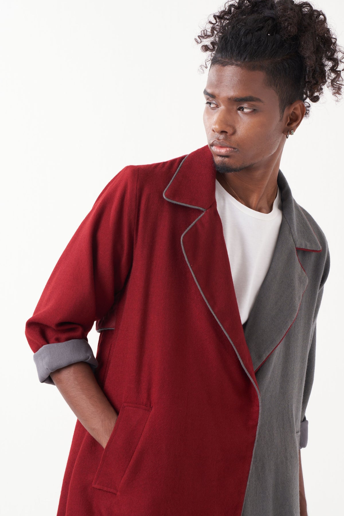 Two Tone Notch Jacket Set