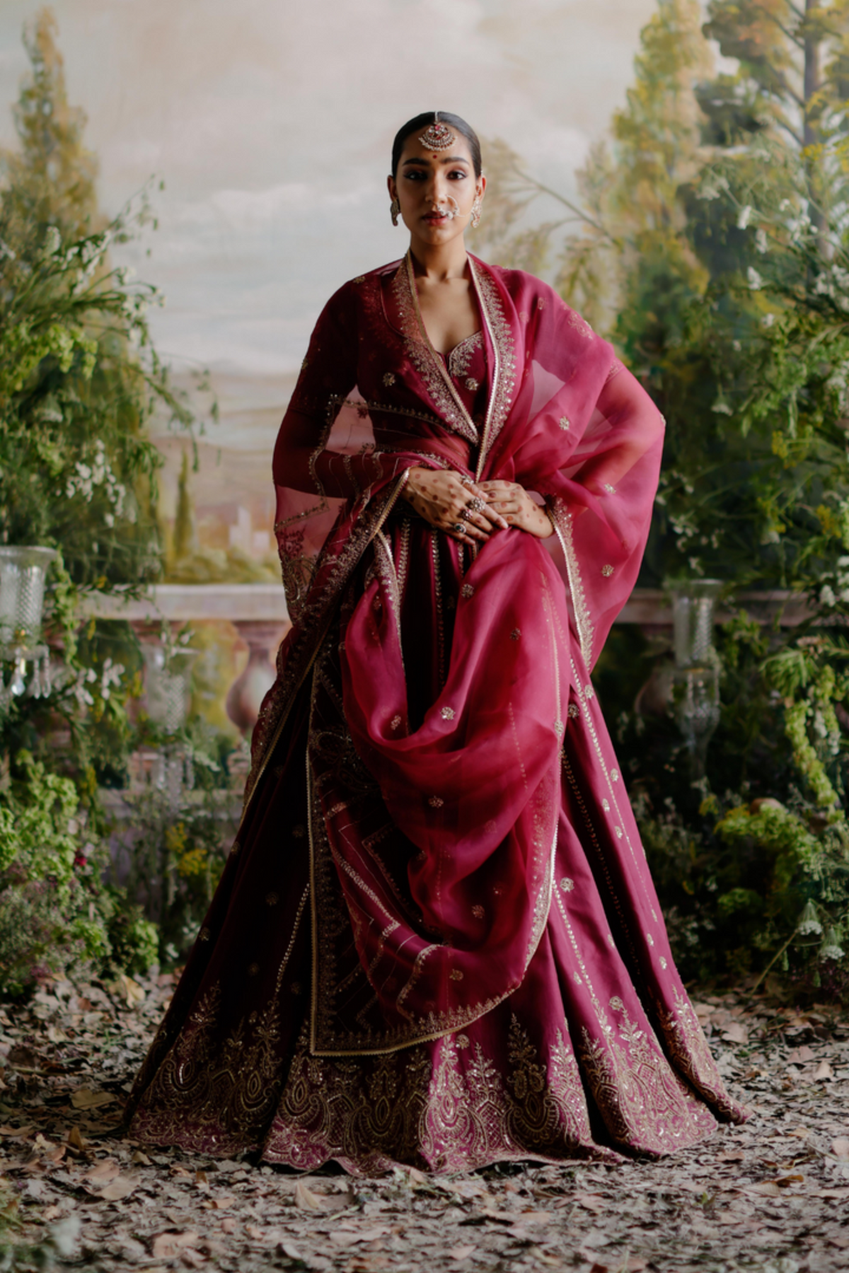 Burgundy Lehenga Set