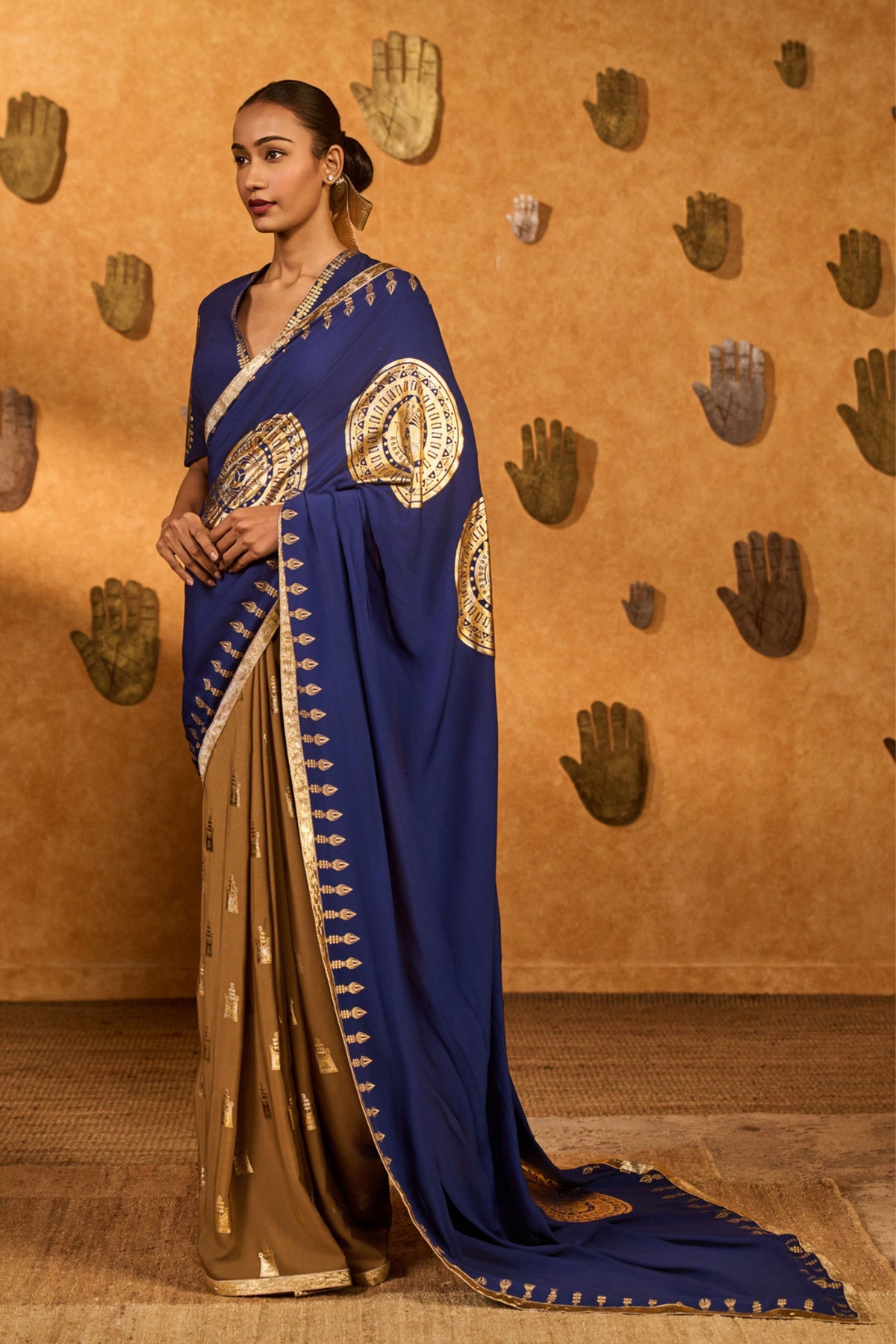 Mocha Sapphire Moonfish Saree