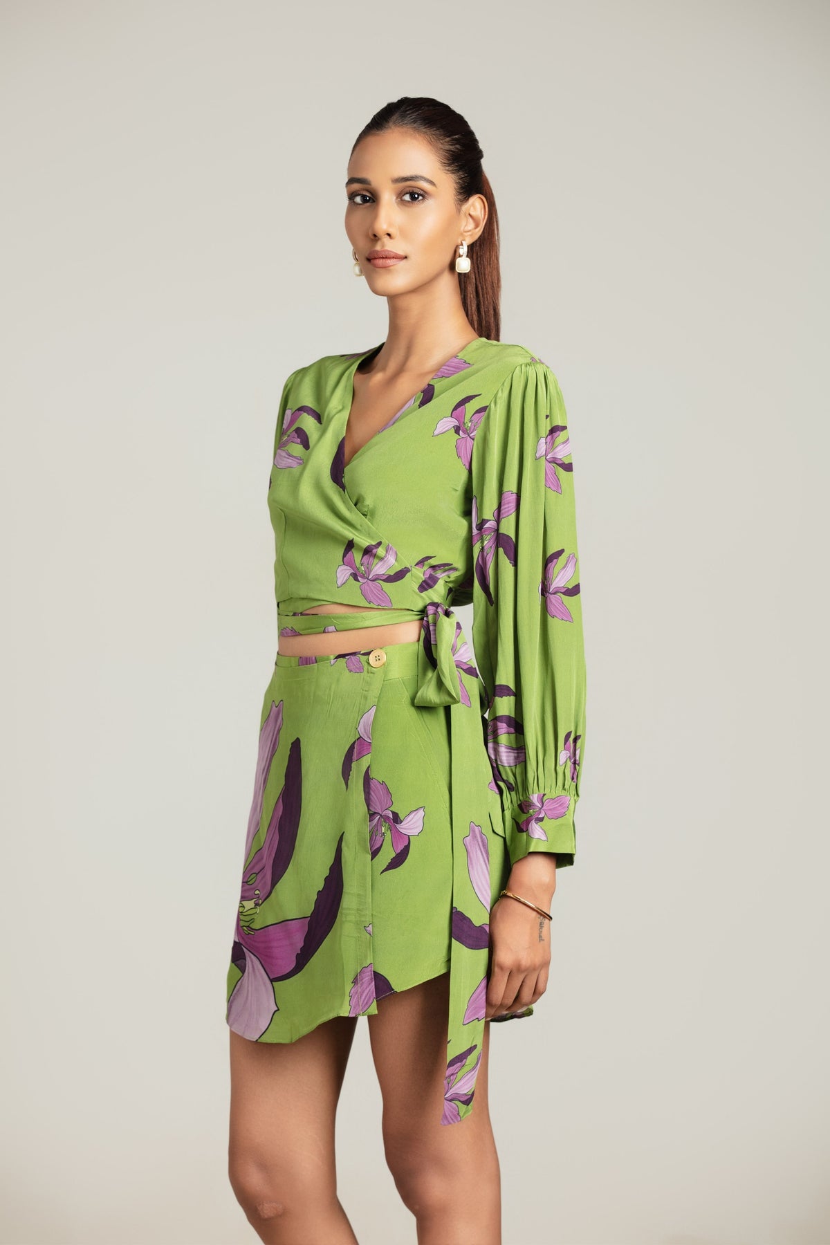 Lily Vine Crop Top With Skort