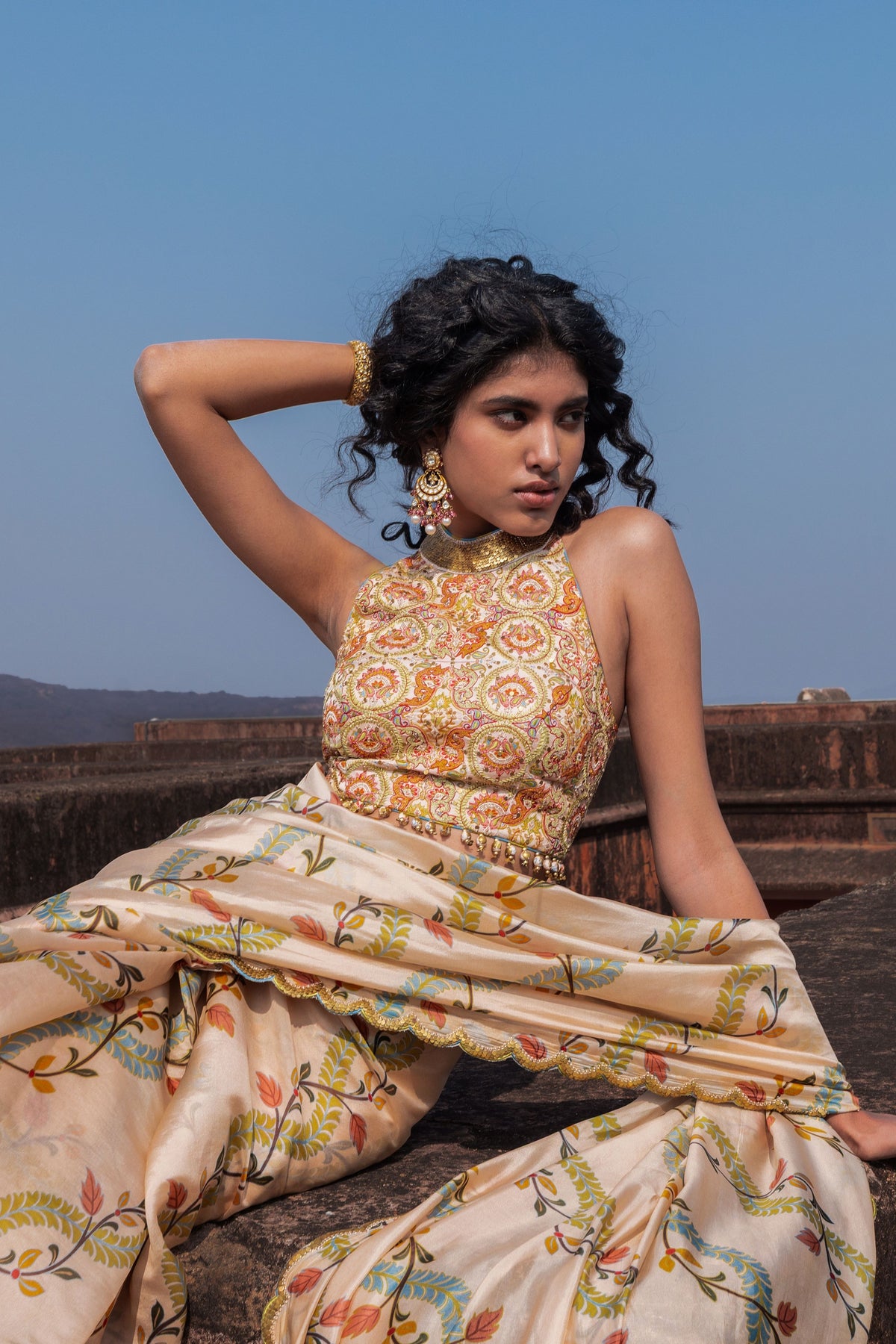 Classic Printed Saree Set