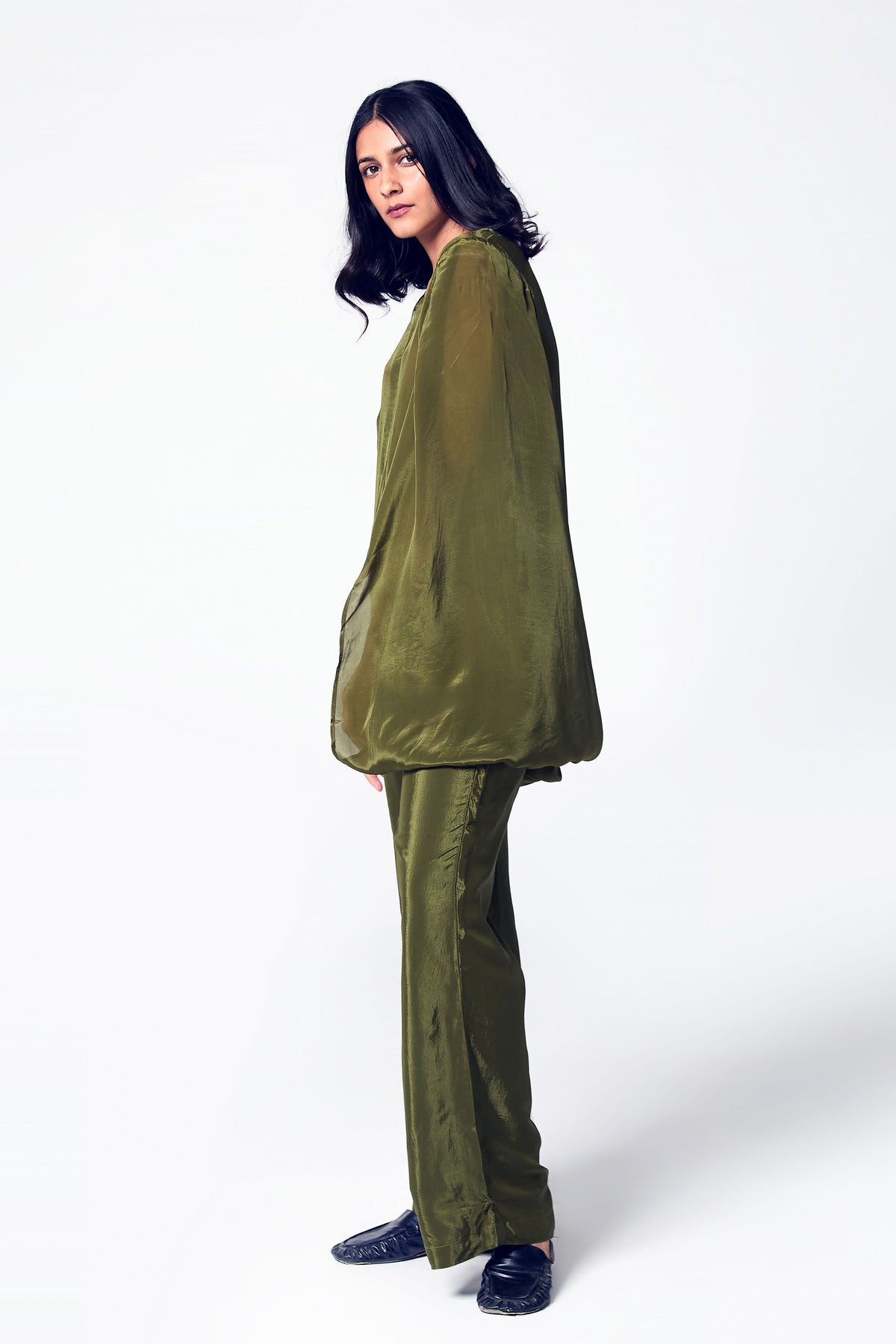 Green Double Cowl Co-ord Set