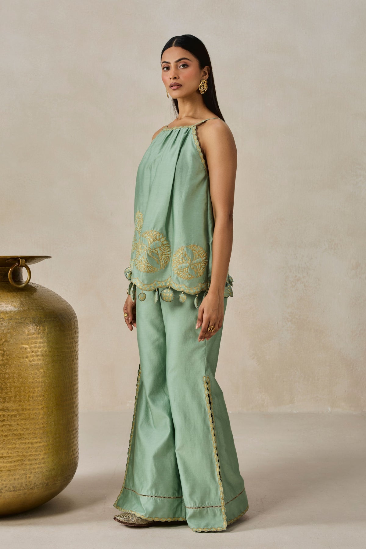 Chanderi Top and Palazo Set