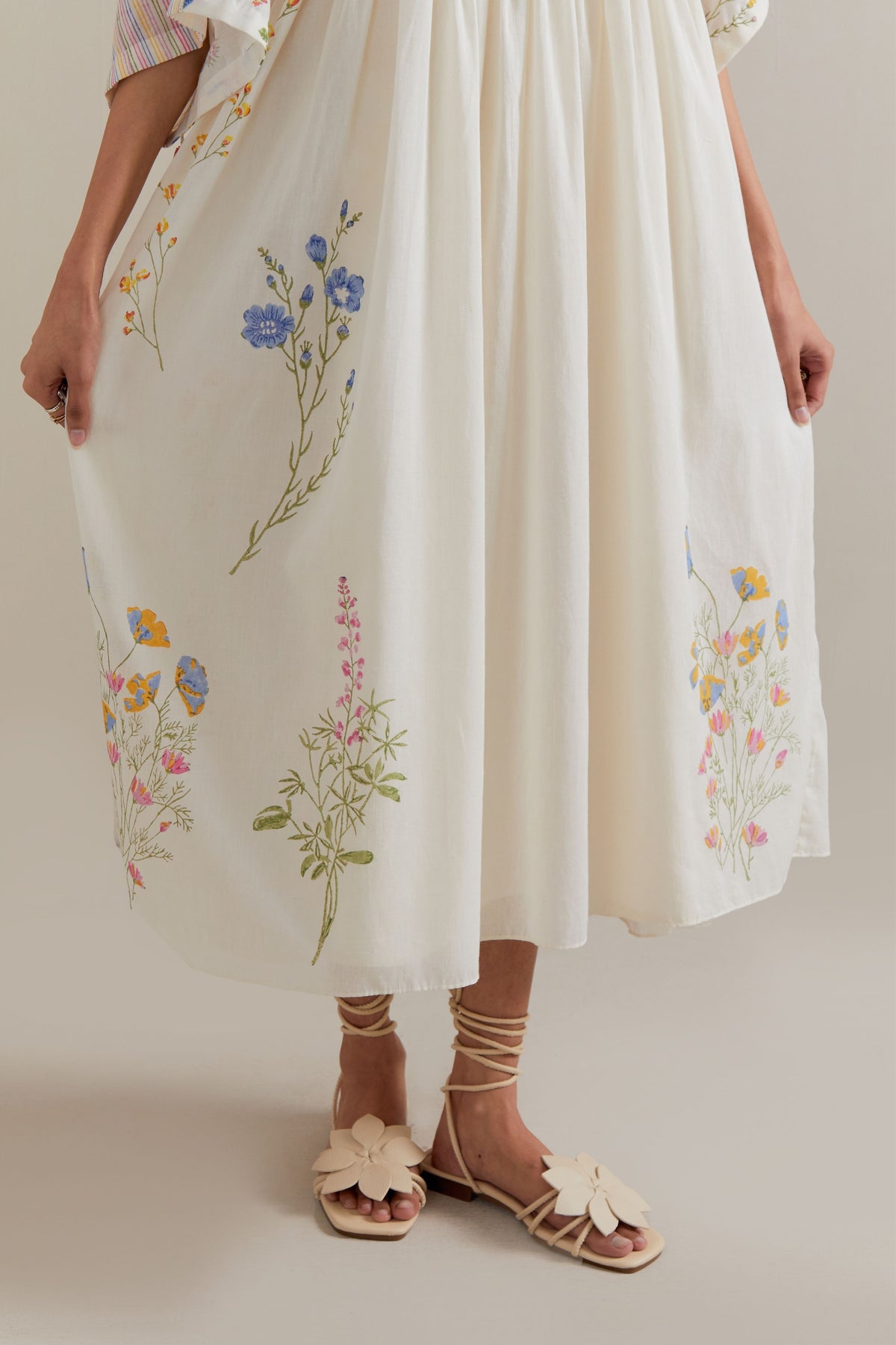 Multicolour Floral Gathered Dress