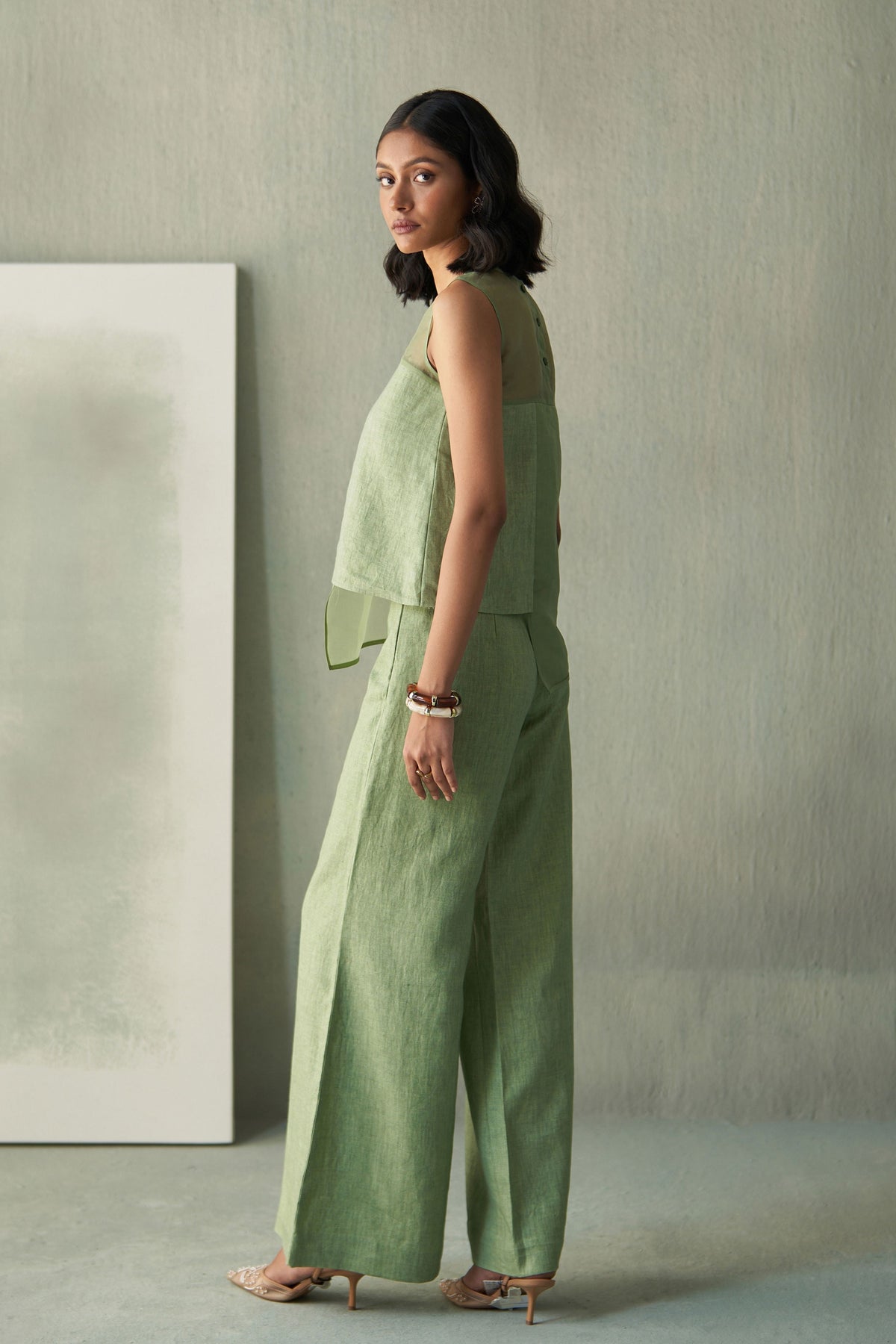Desert Green Linen Co-ord Set