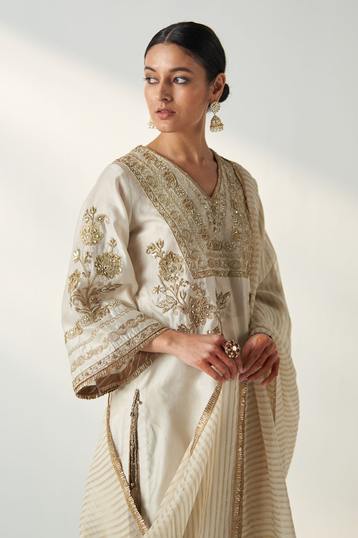 Roop Ivory Kurta Pant Set