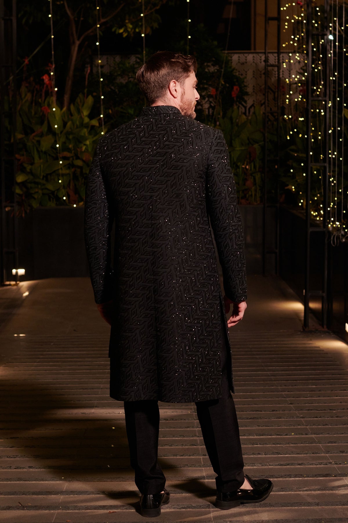 Jet Black Sherwani Set