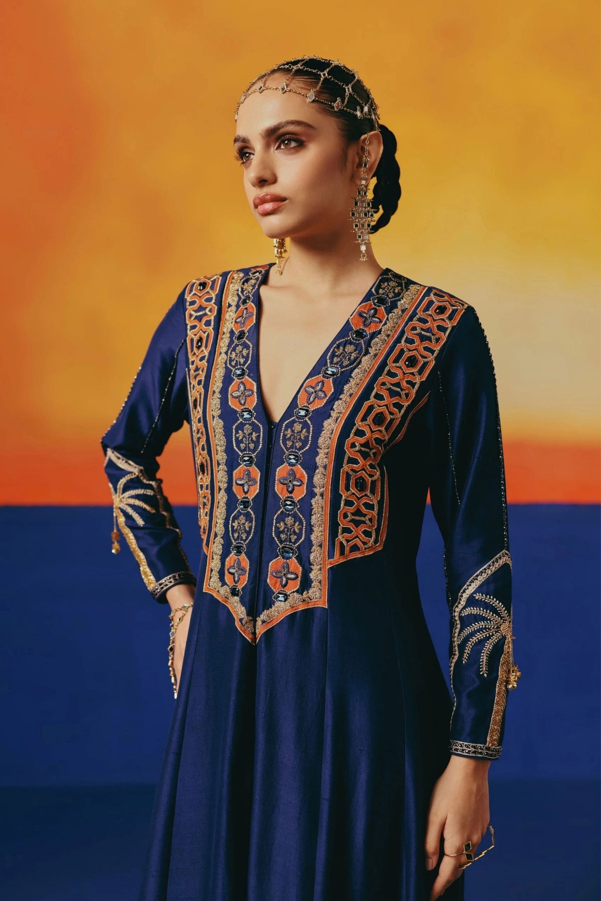 Navy Anarkali Set
