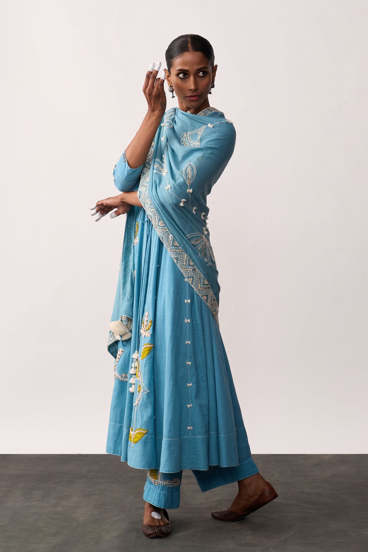 Kittur Rani Blue Dupatta