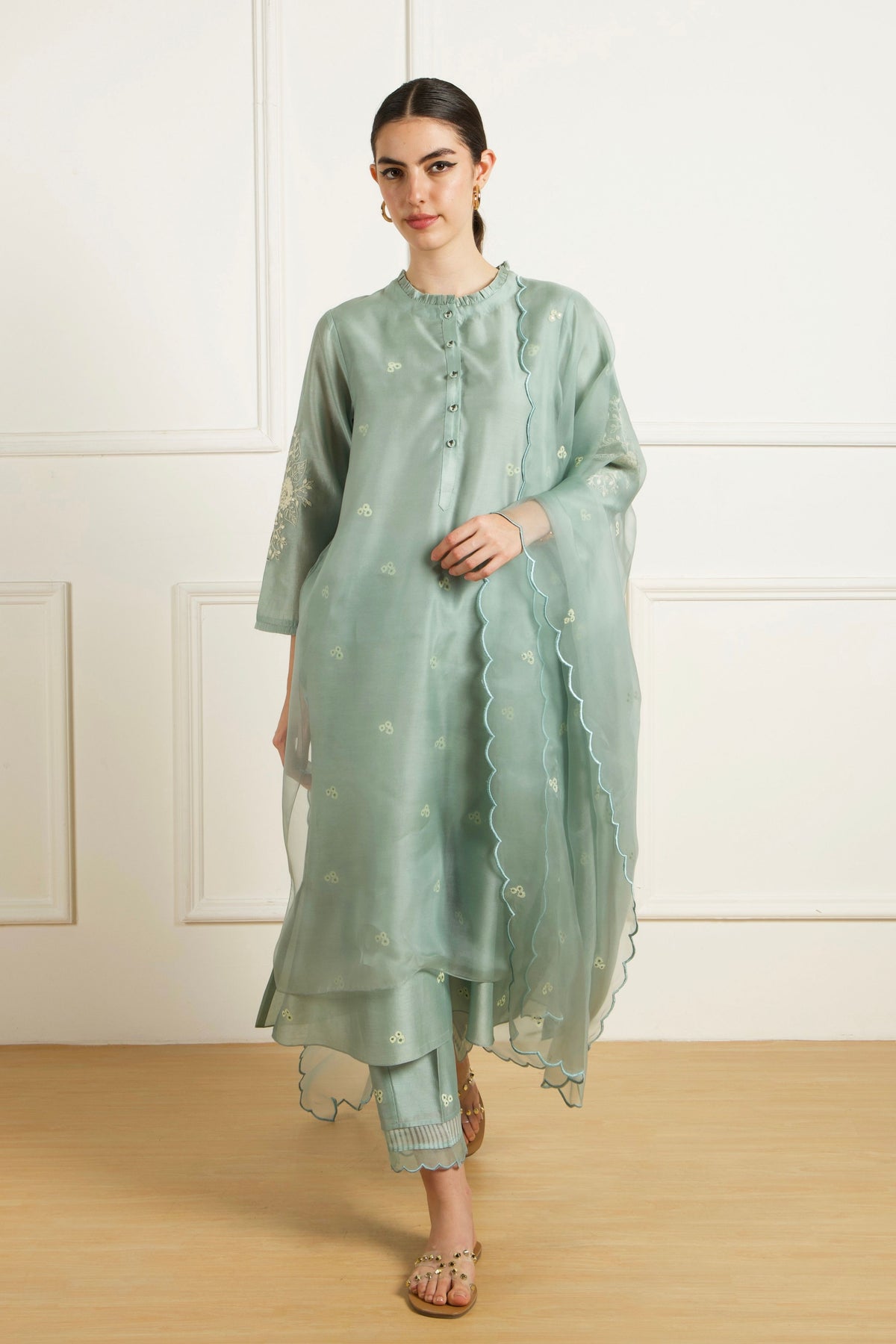 Mint Double Layer Kurta Set