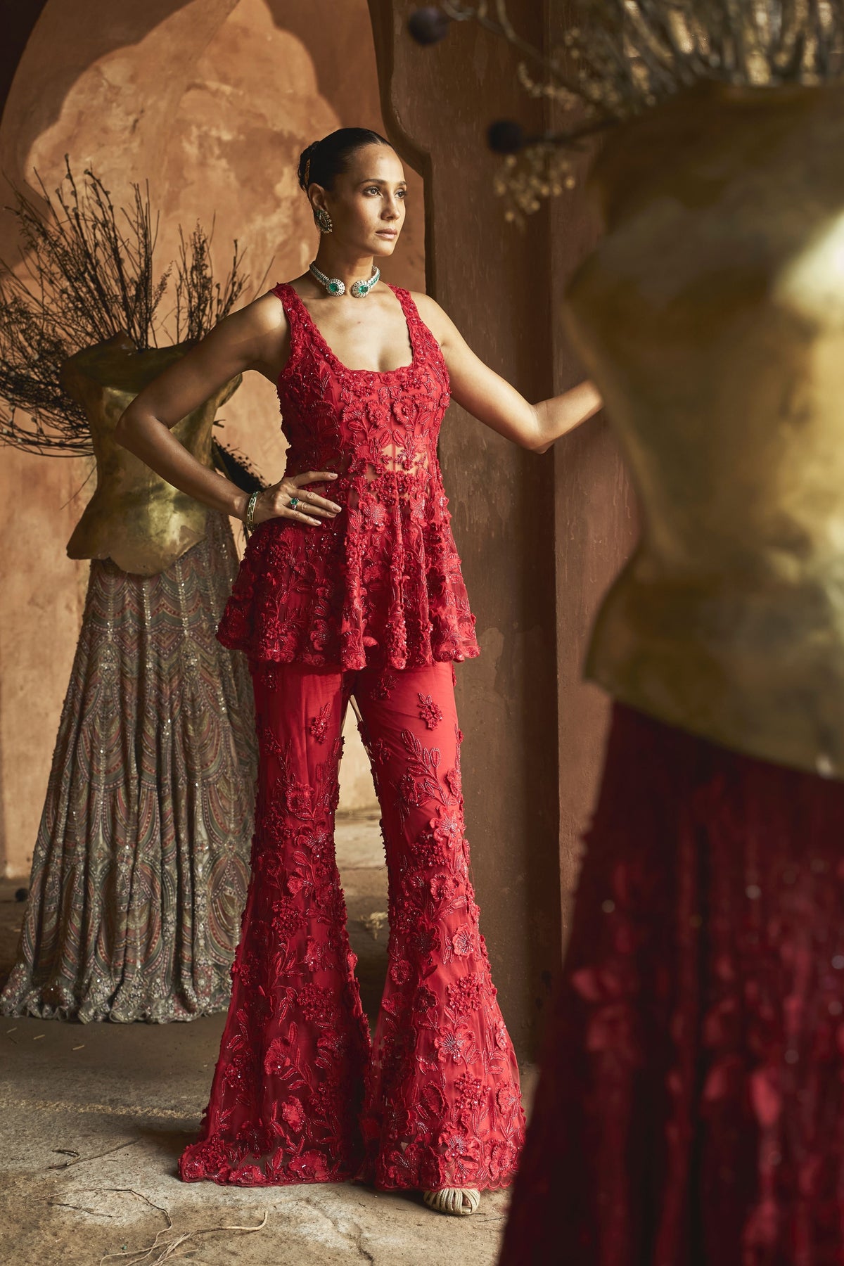 Fiery Blossom Sharara Set