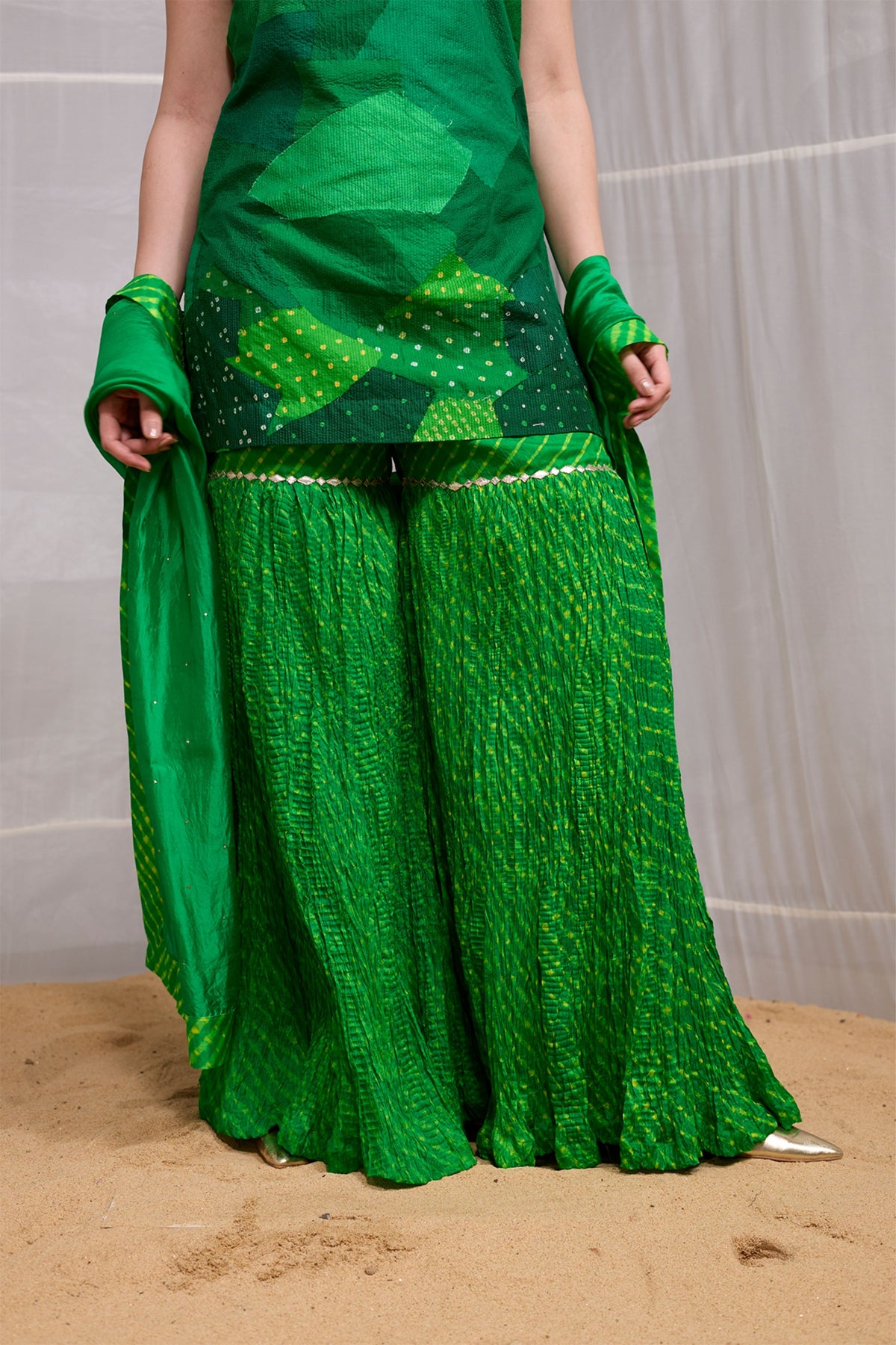 Green Dhora Garara Set