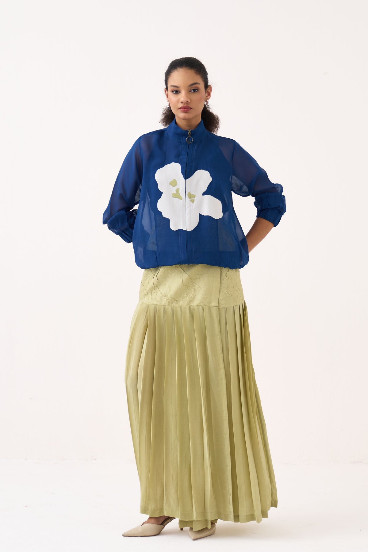 Overlap Pleated Skirt