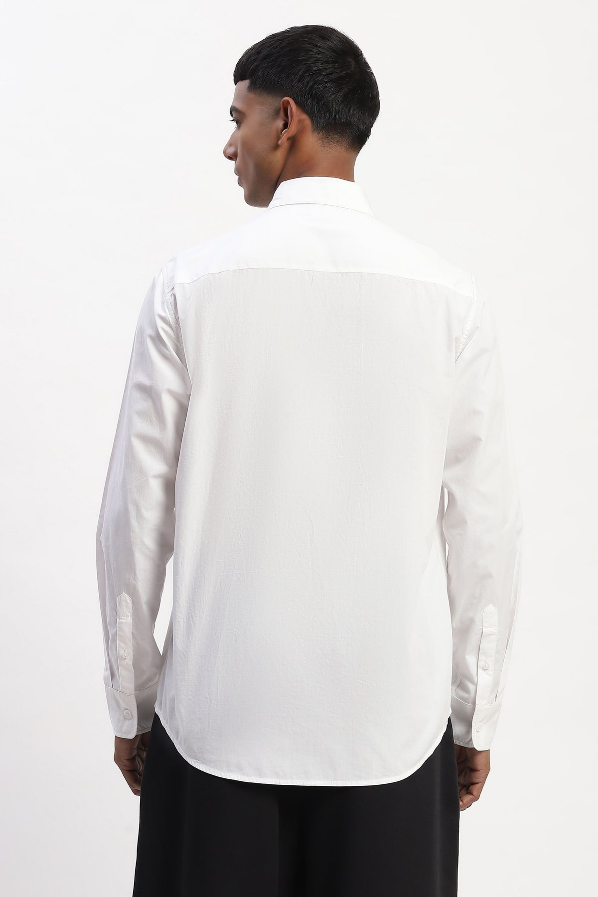White Engineered Trapunto Shirt