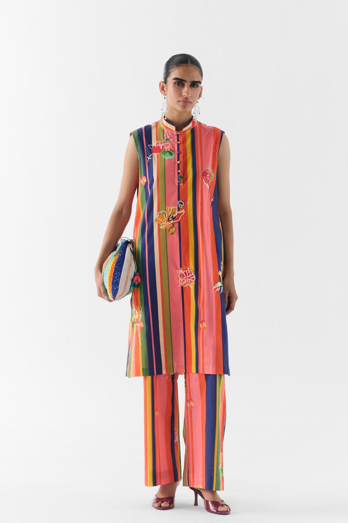 Pink Barcode Tunic Set