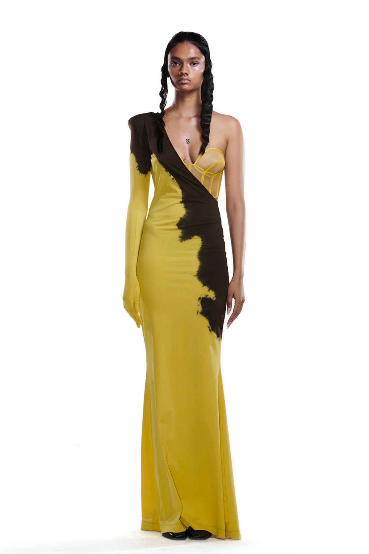 ONE-SHOULDER TIE-DYE DRESS XL ONE-SHOULDER TIE-DYE DRESS XL