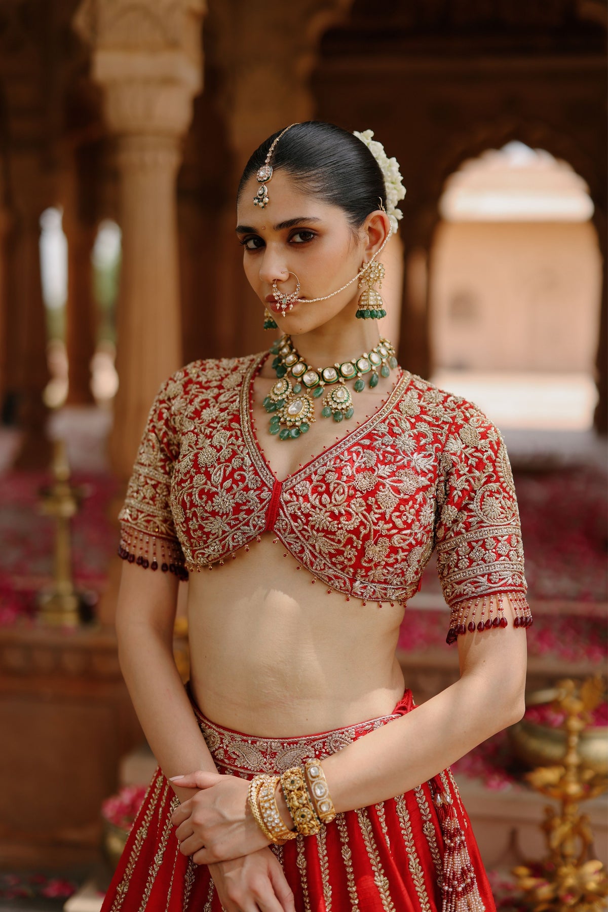 Roha Deep Red Lehenga Set